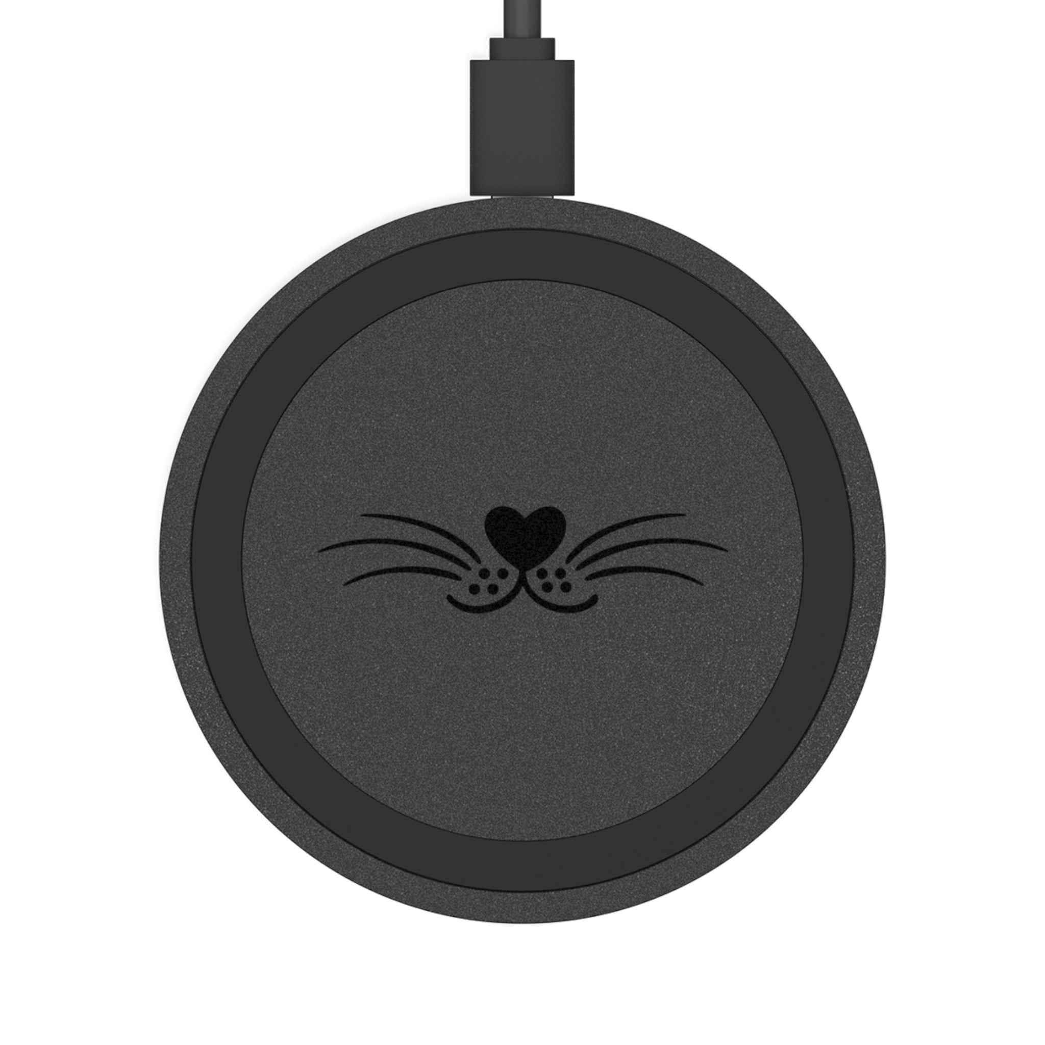“Midnight Whiskers” Minimalist Cat Wireless Charging Pad