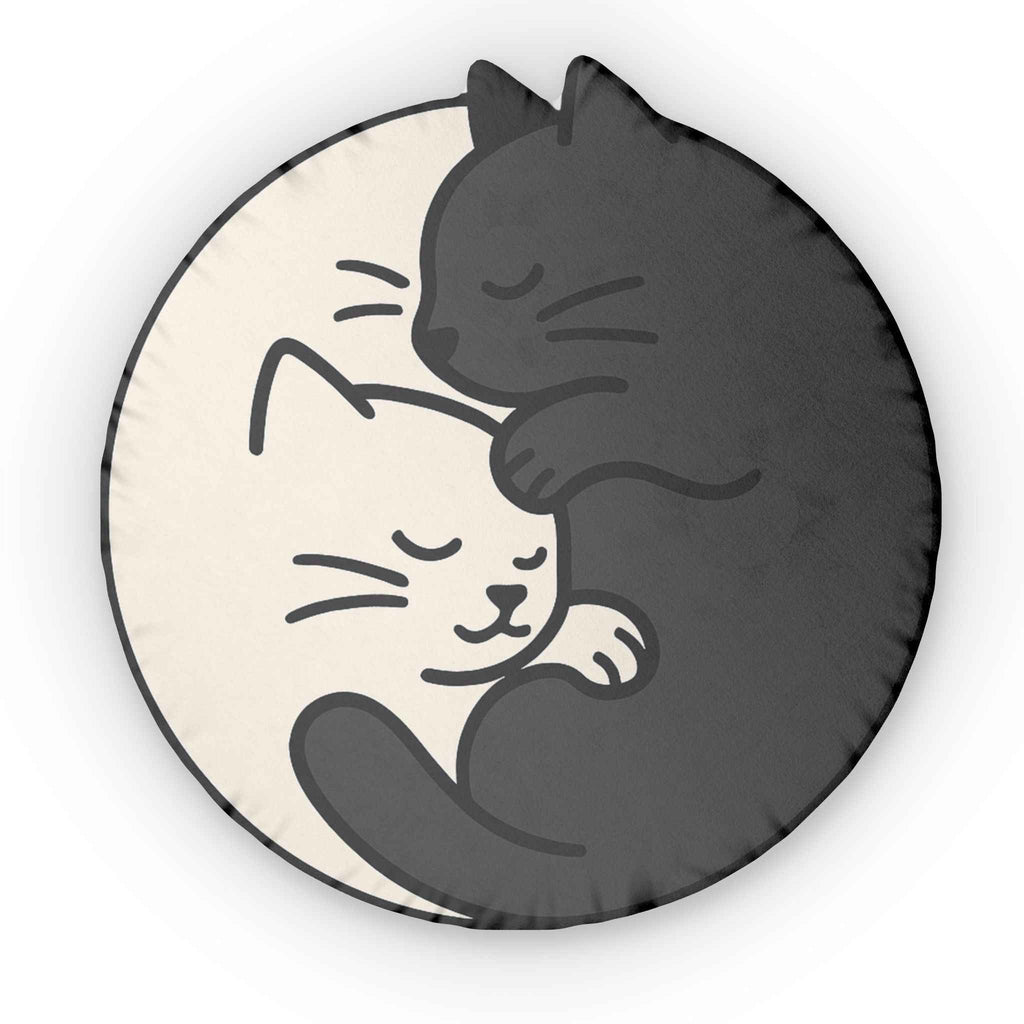 Cat Yin-Yang Shaped Pillow
