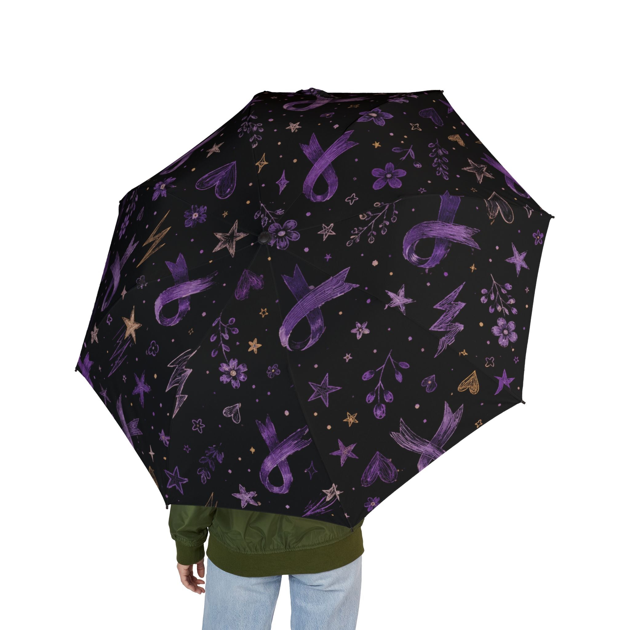 Purple Ribbon Epilepsy Awareness Umbrella (Semi-Automatic)