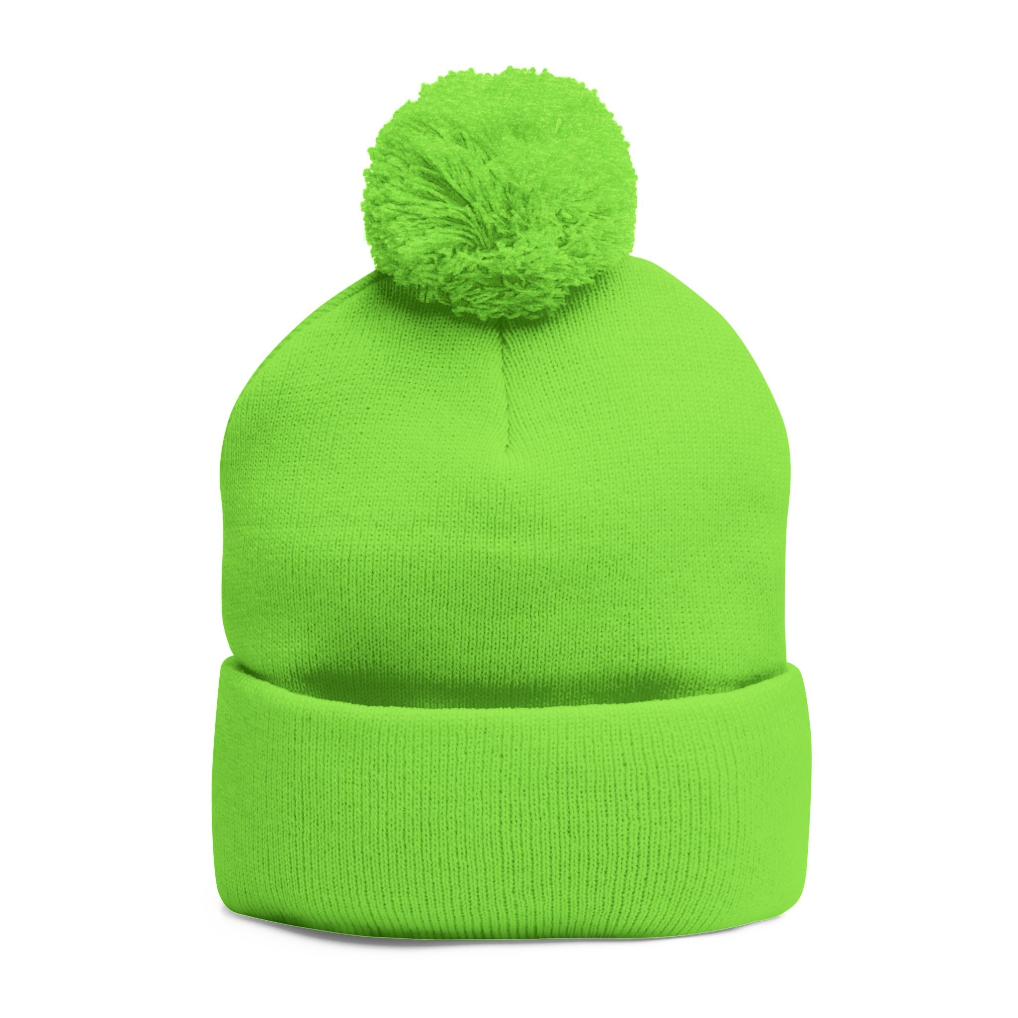 Still Here Pom-Pom Beanie – Epilepsy Awareness Knit Hat with Purple Ribbon