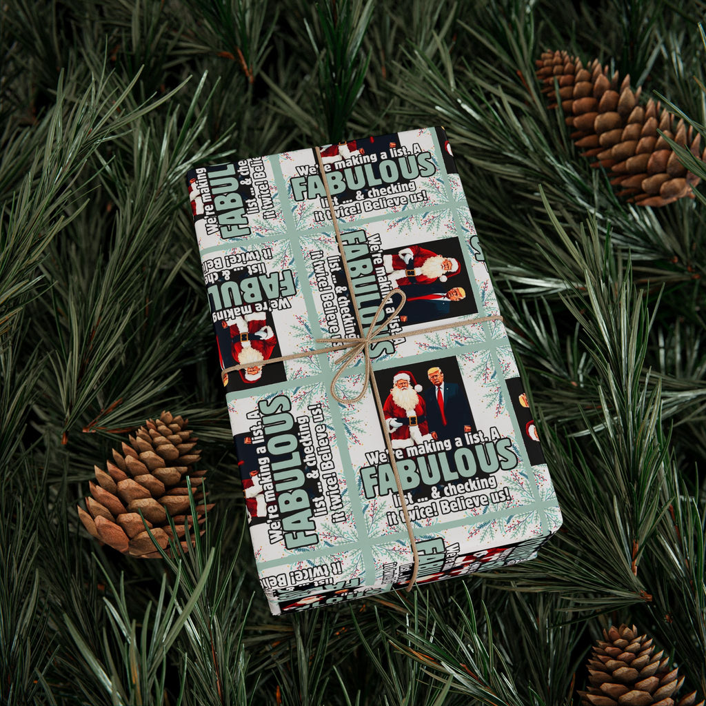Trump Santa Fabulous List Wrapping Paper Roll
