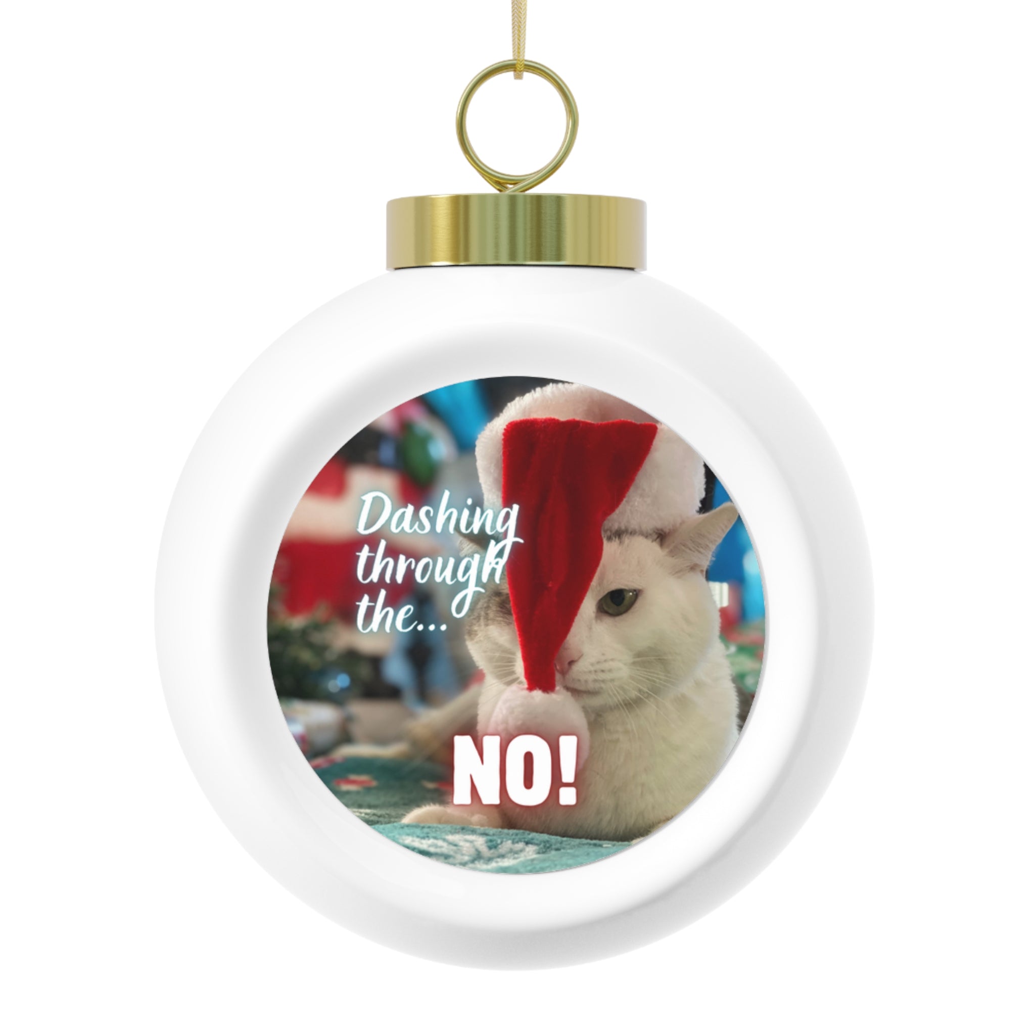 Photo depicting the ​Dashing Through the No Ball Ornament from EpiAl's Shop.