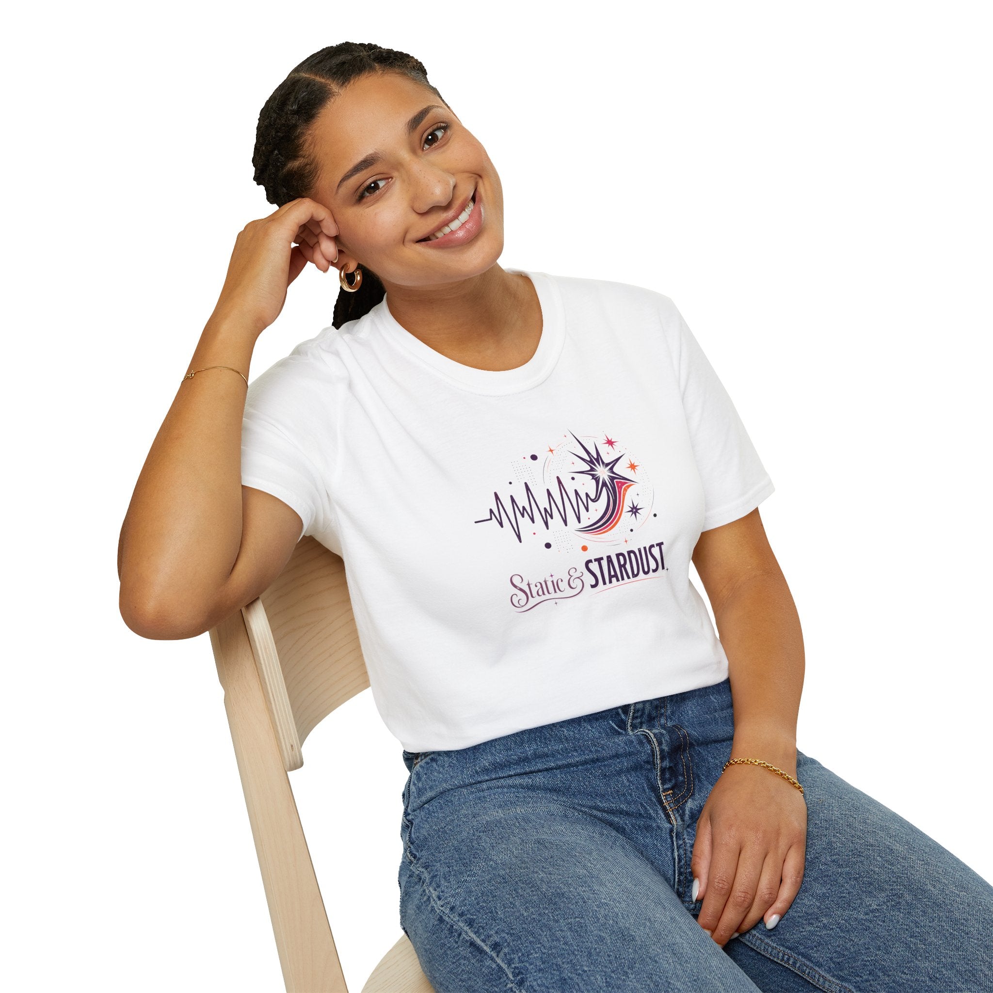 Static & Stardust Retro Epilepsy Awareness T-Shirt | Abstract Brainwave Tee