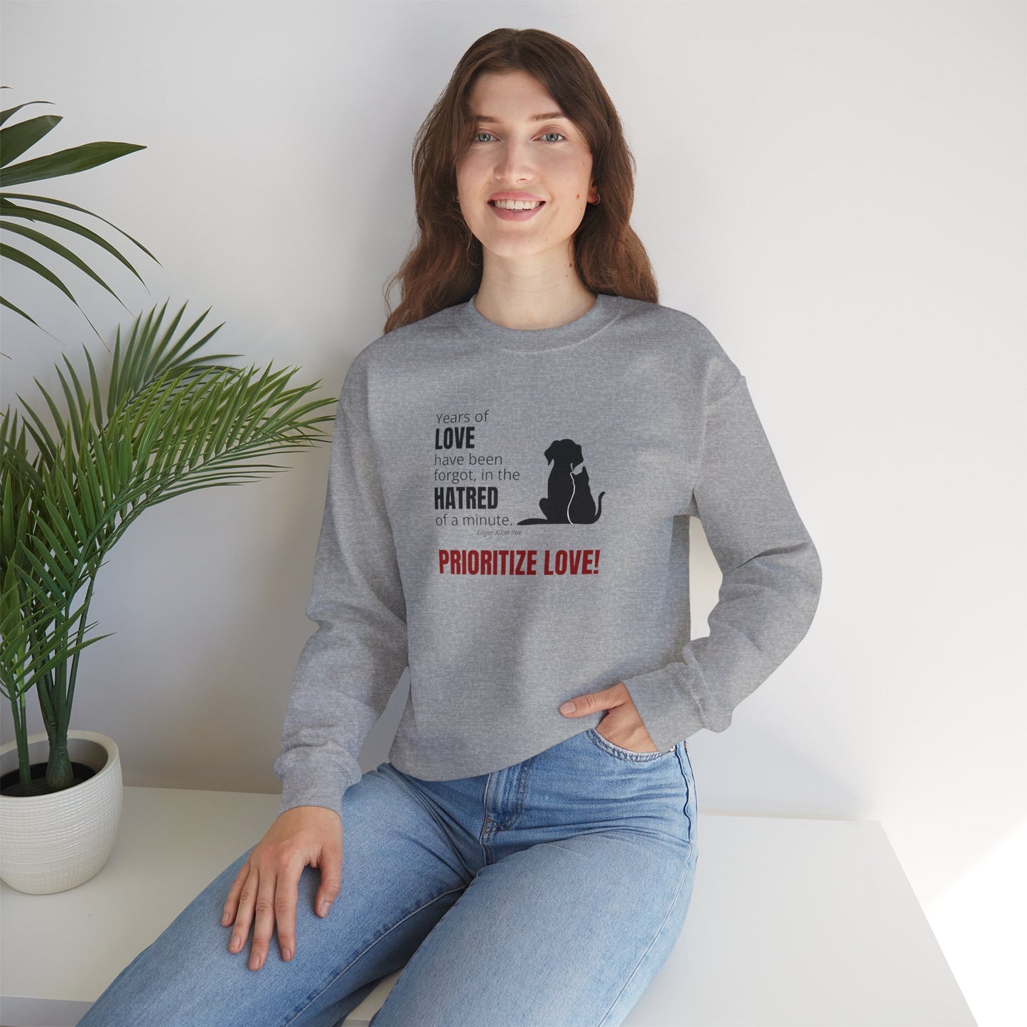 Prioritize Love Unisex Heavy Blend™ Crewneck Sweatshirt
