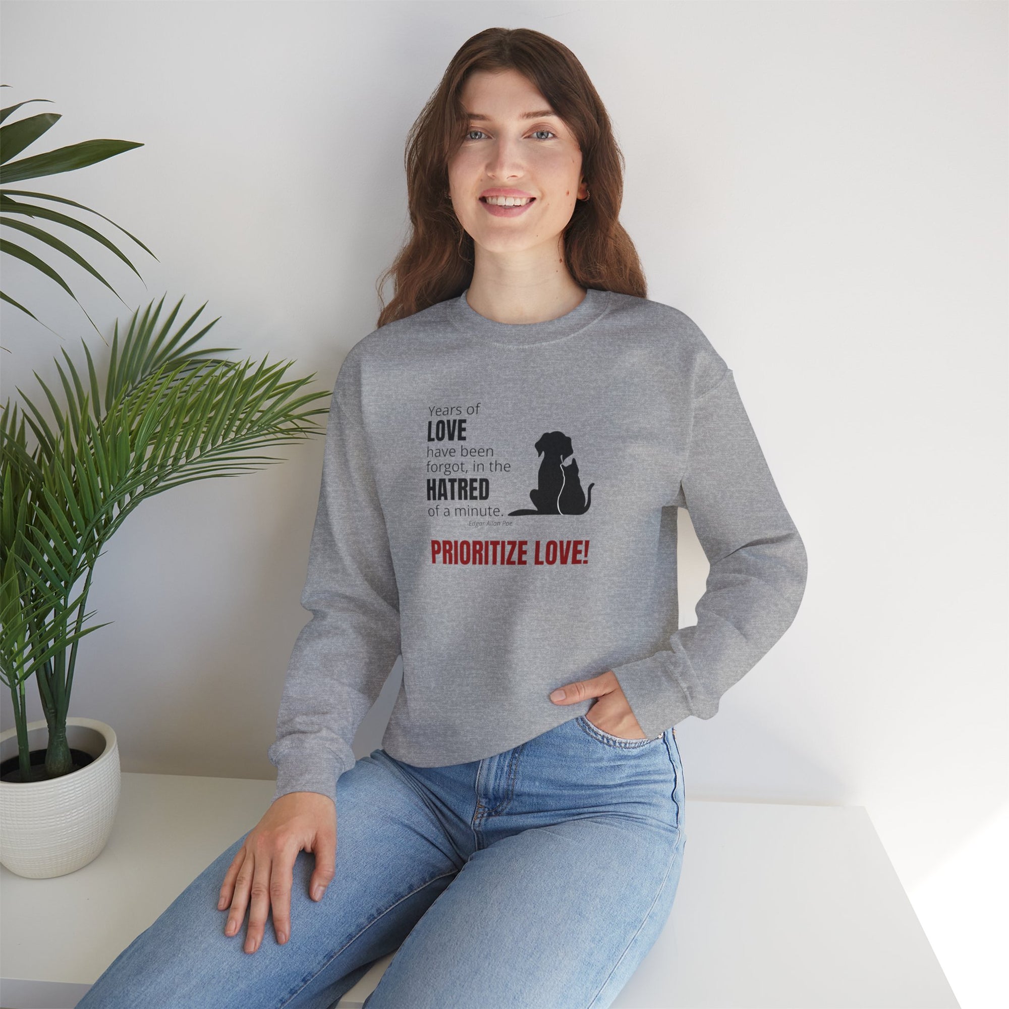 Prioritize Love Unisex Heavy Blend™ Crewneck Sweatshirt