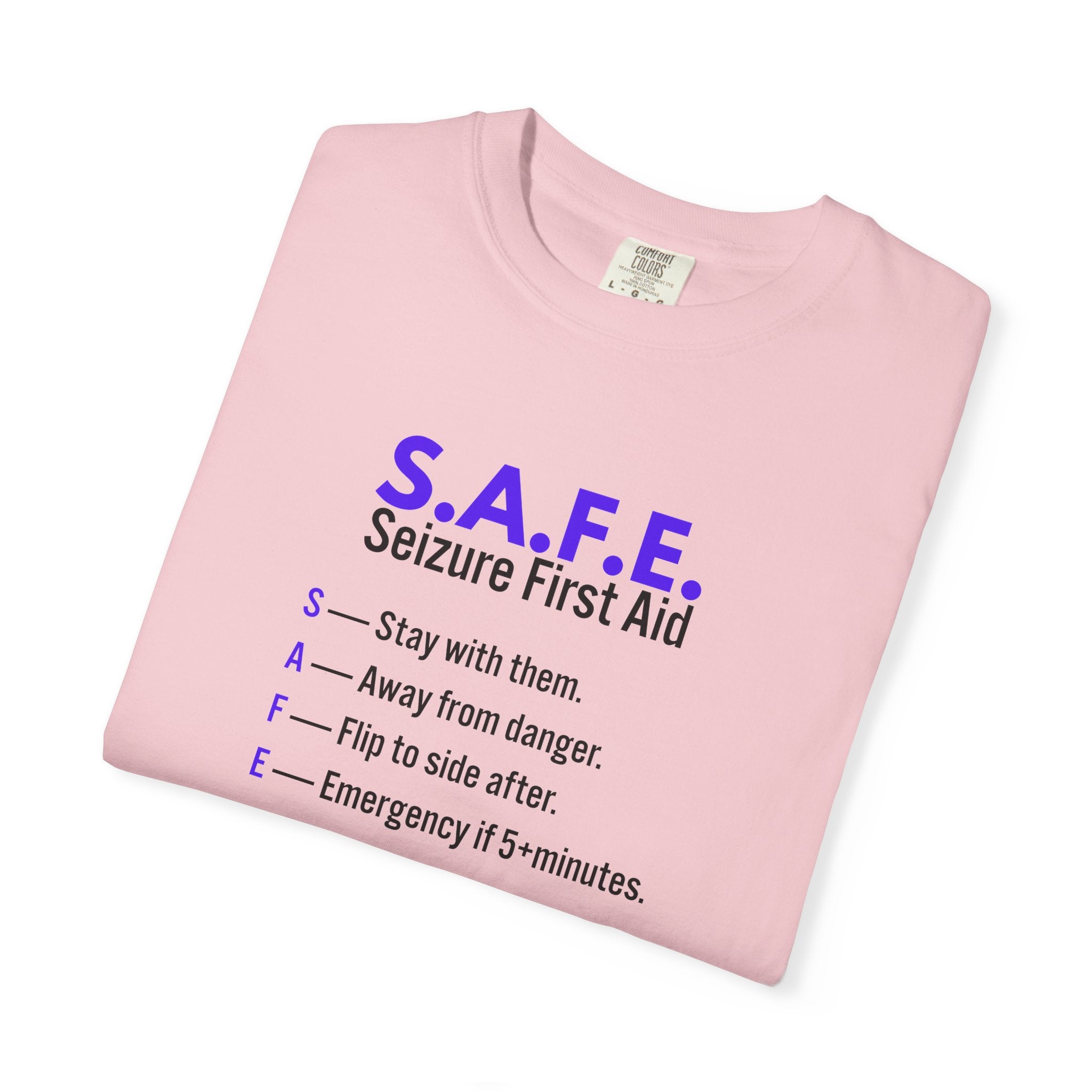 S.A.F.E. Seizure First Aid T-Shirt – Epilepsy Awareness Education Tee