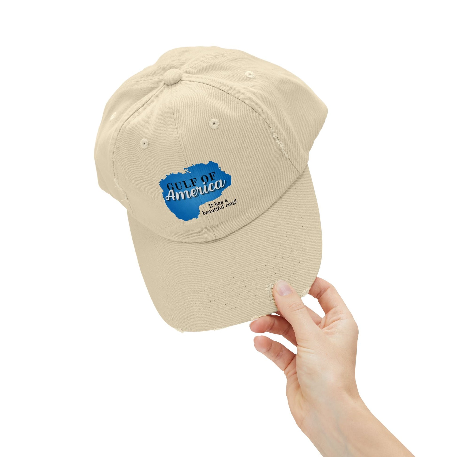 Unisex Distressed Cap - Gulf of America: A Beautiful Ring Printify
