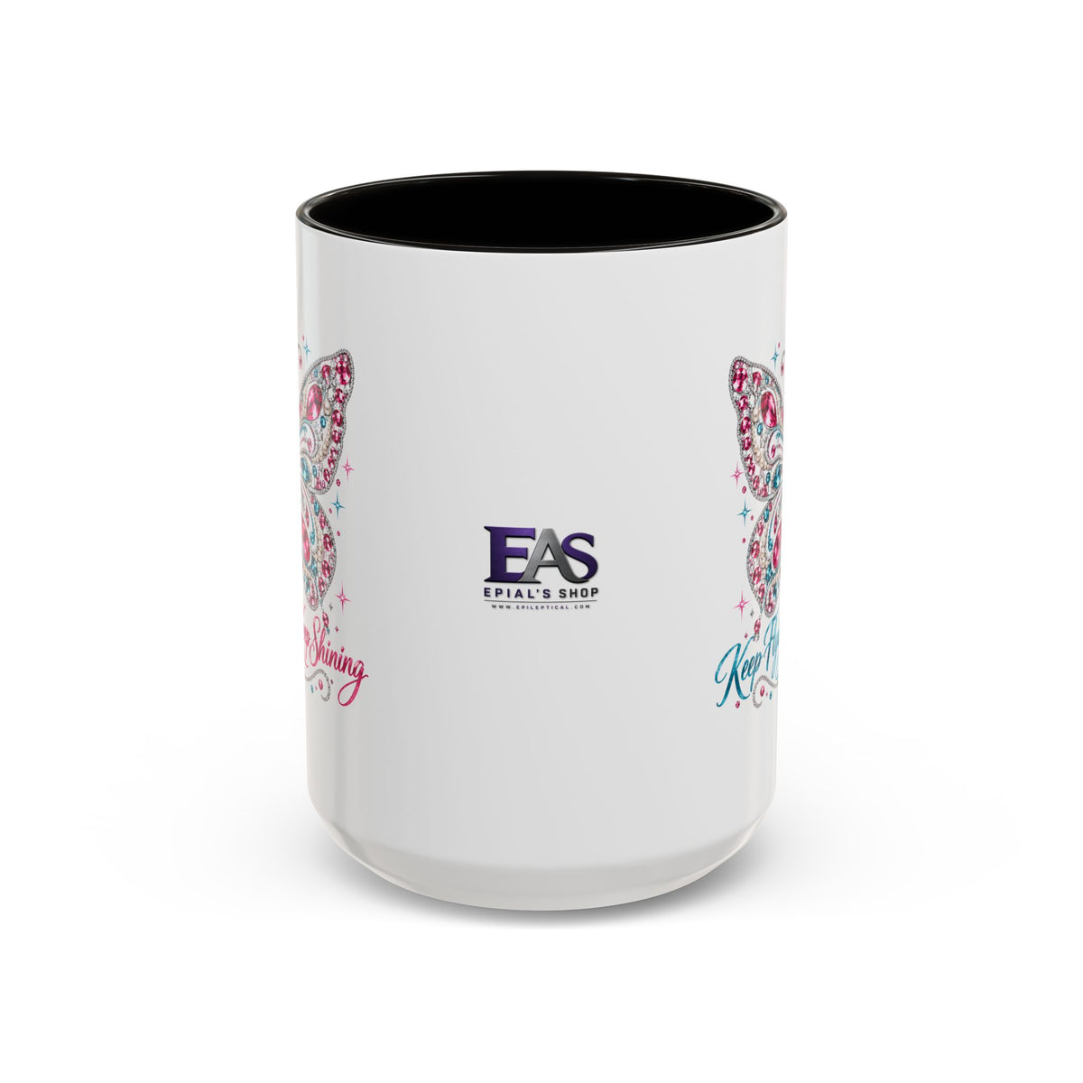 Keep Flying, Keep Shining Rhinestone Butterfly Mug (11oz & 15oz)