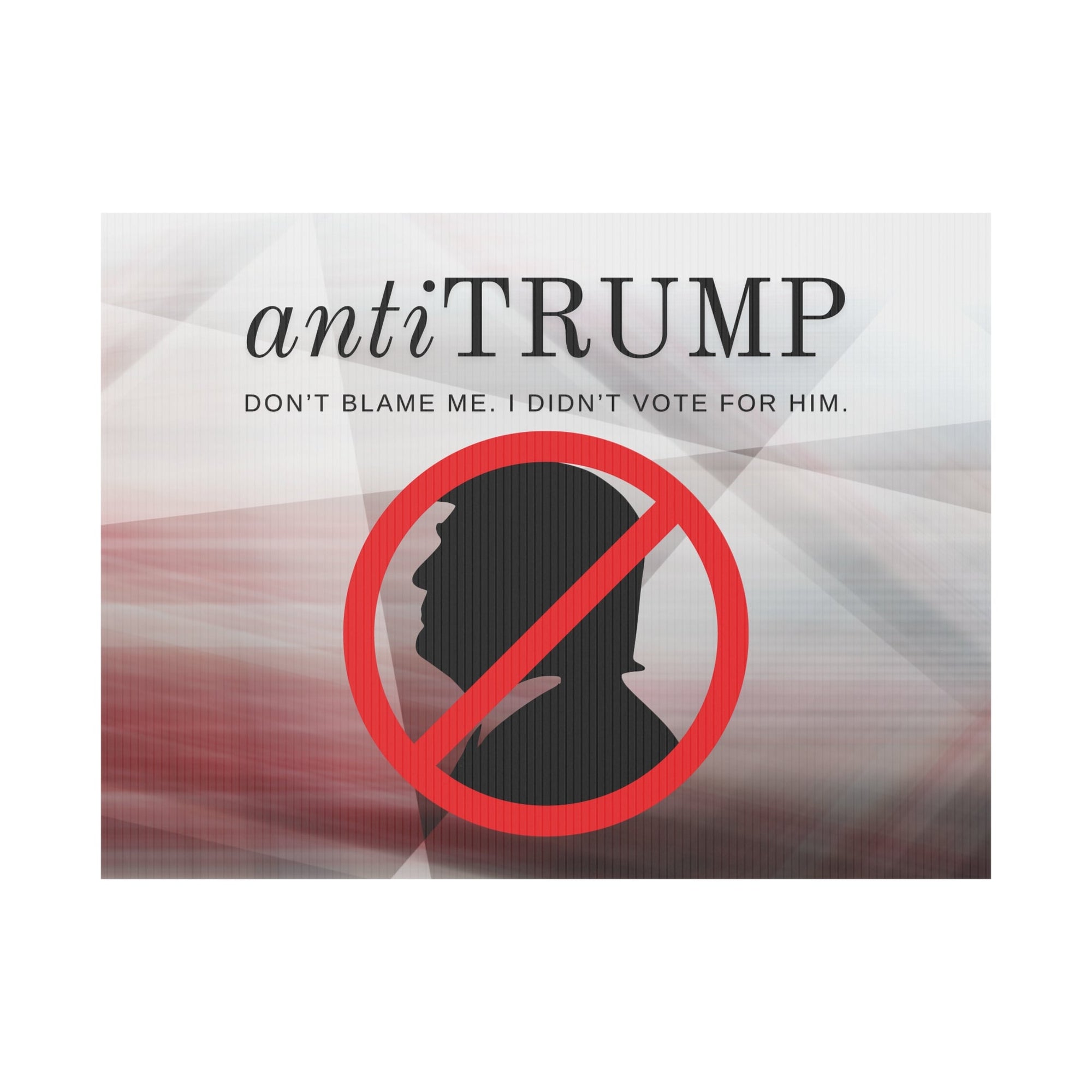 Political Anti-Trump Yard Sign - Don't Blame Me I Didn't Vote for Him Printify