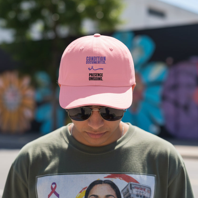 Condition Documented. Presence Ongoing. – Epilepsy Awareness Dad Hat
