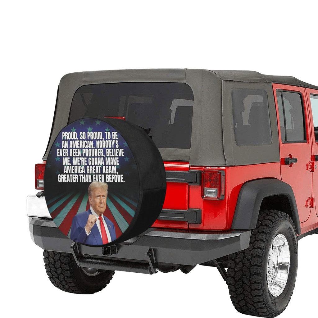 Trump Proud to be American Spare Tire Cover (Large)(17")