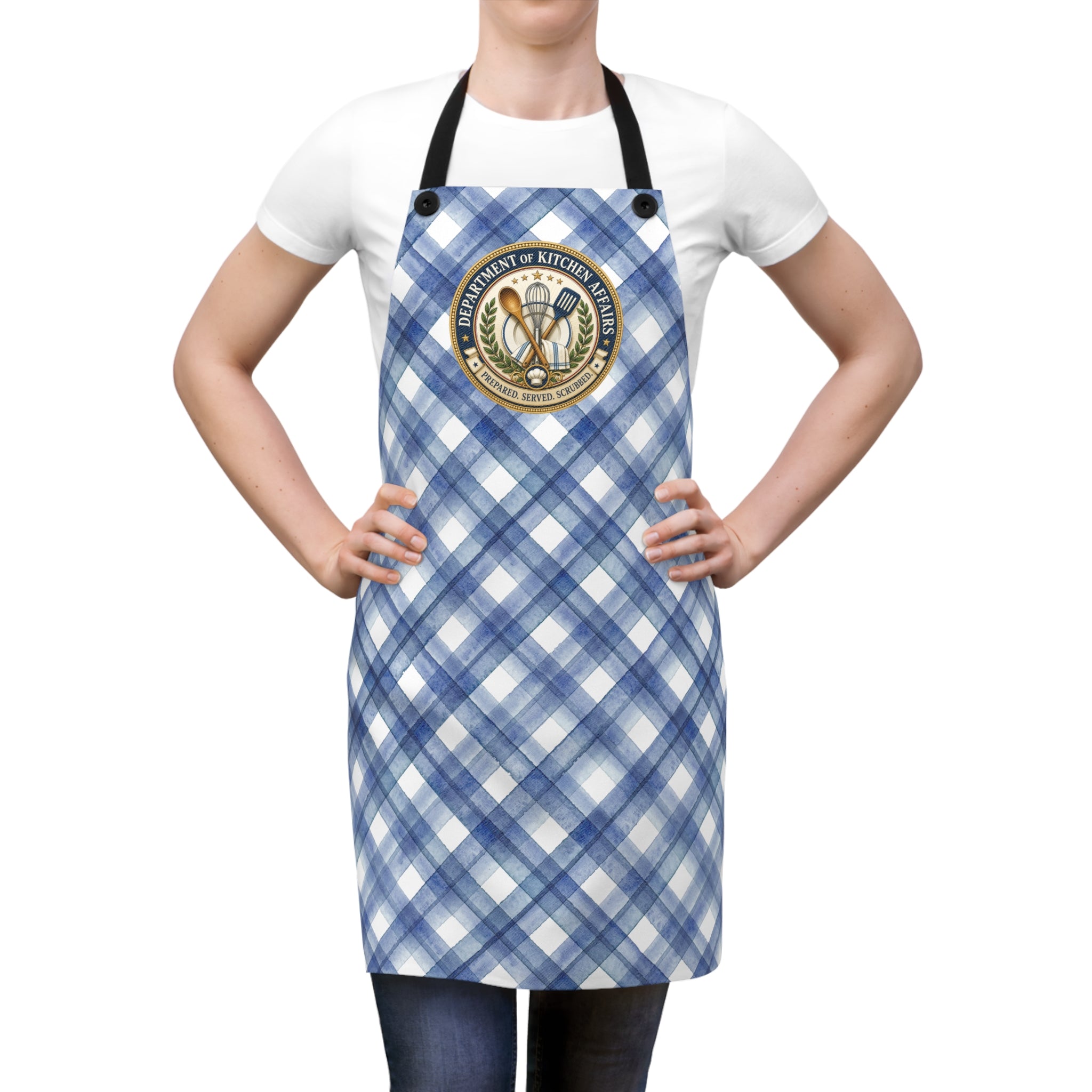 Department of Kitchen Affairs Blue Plaid Apron