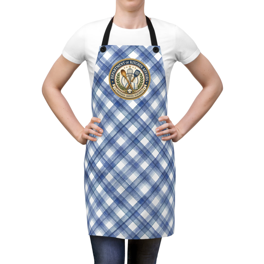 Department of Kitchen Affairs Blue Plaid Apron