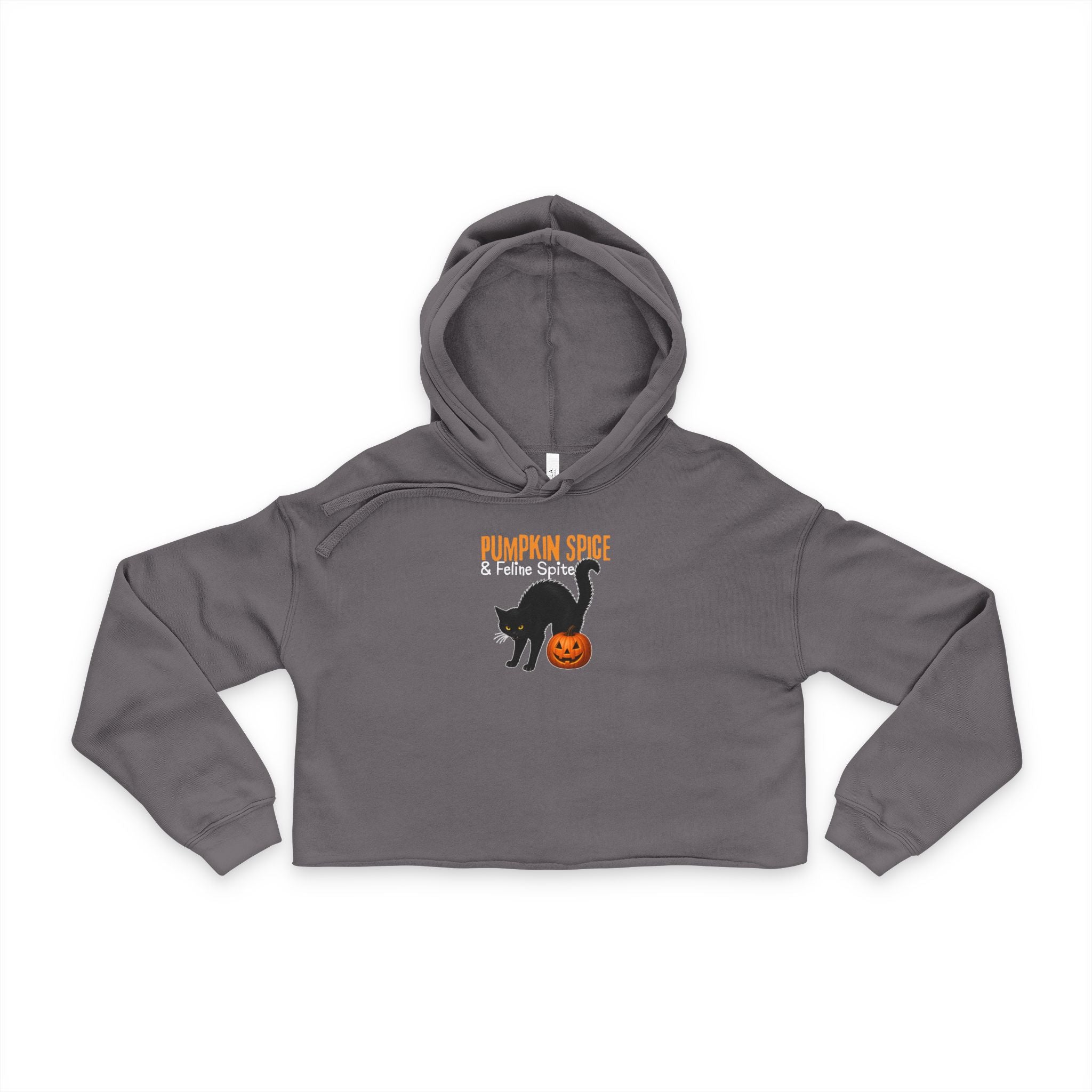Pumpkin Spice & Feline Spite Cropped Hoodie