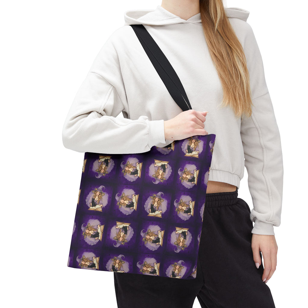 Vibrant Witchy Cat Lady Tote Bag