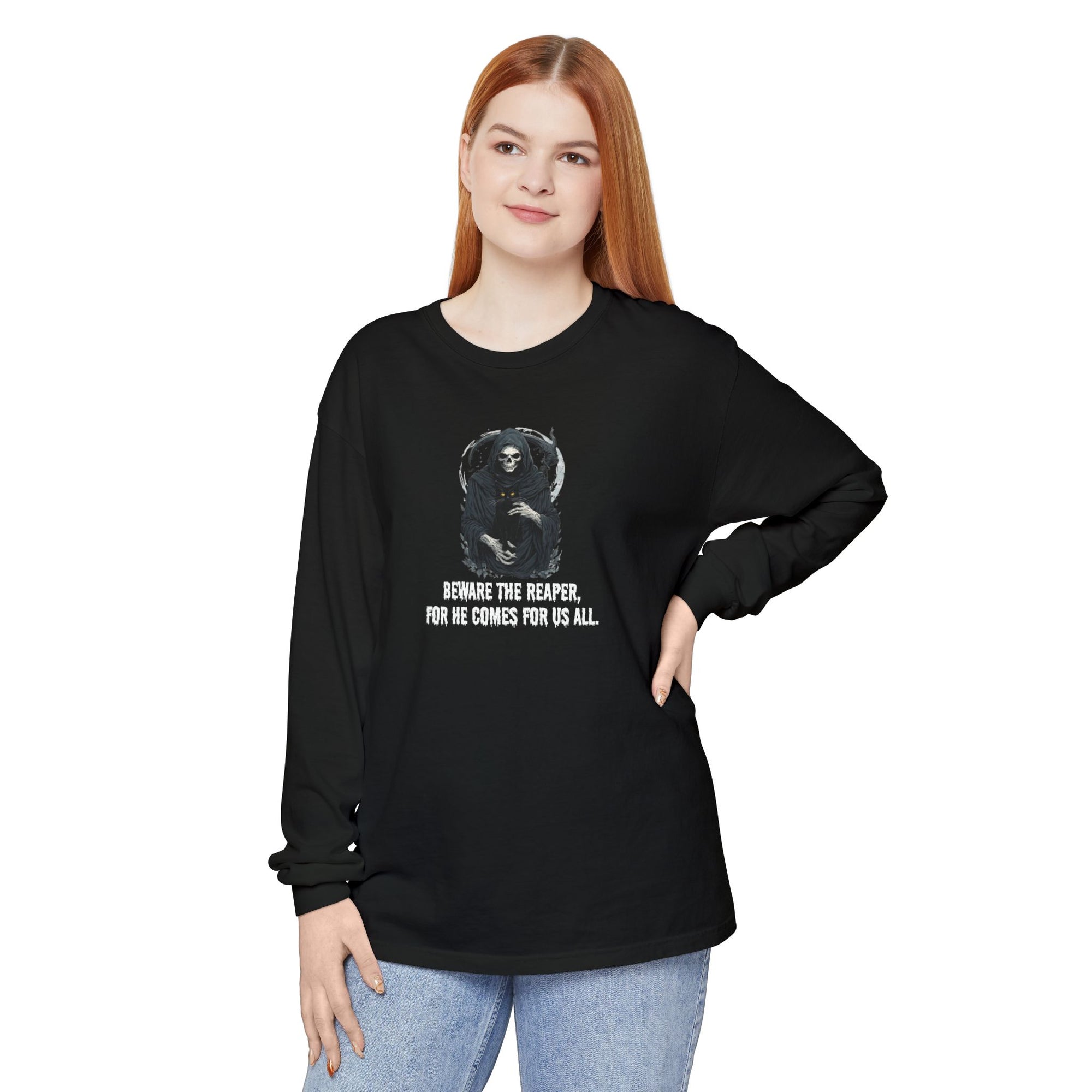 Grim Reaper Long Sleeve T-Shirt, Halloween Apparel