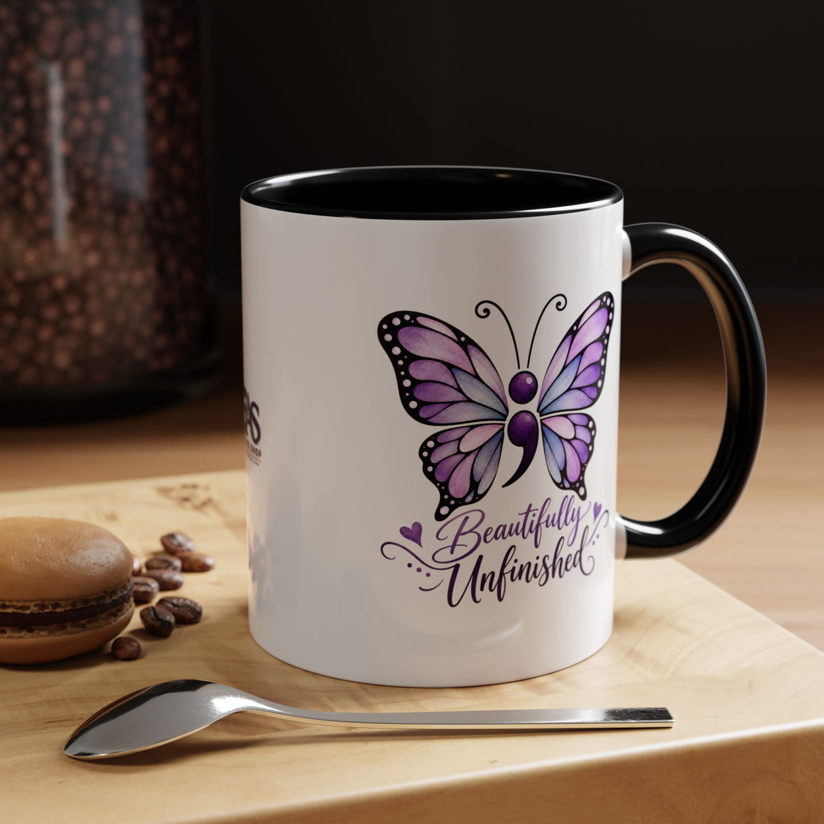 Beautifully Unfinished Semicolon Suicide Awareness Mug