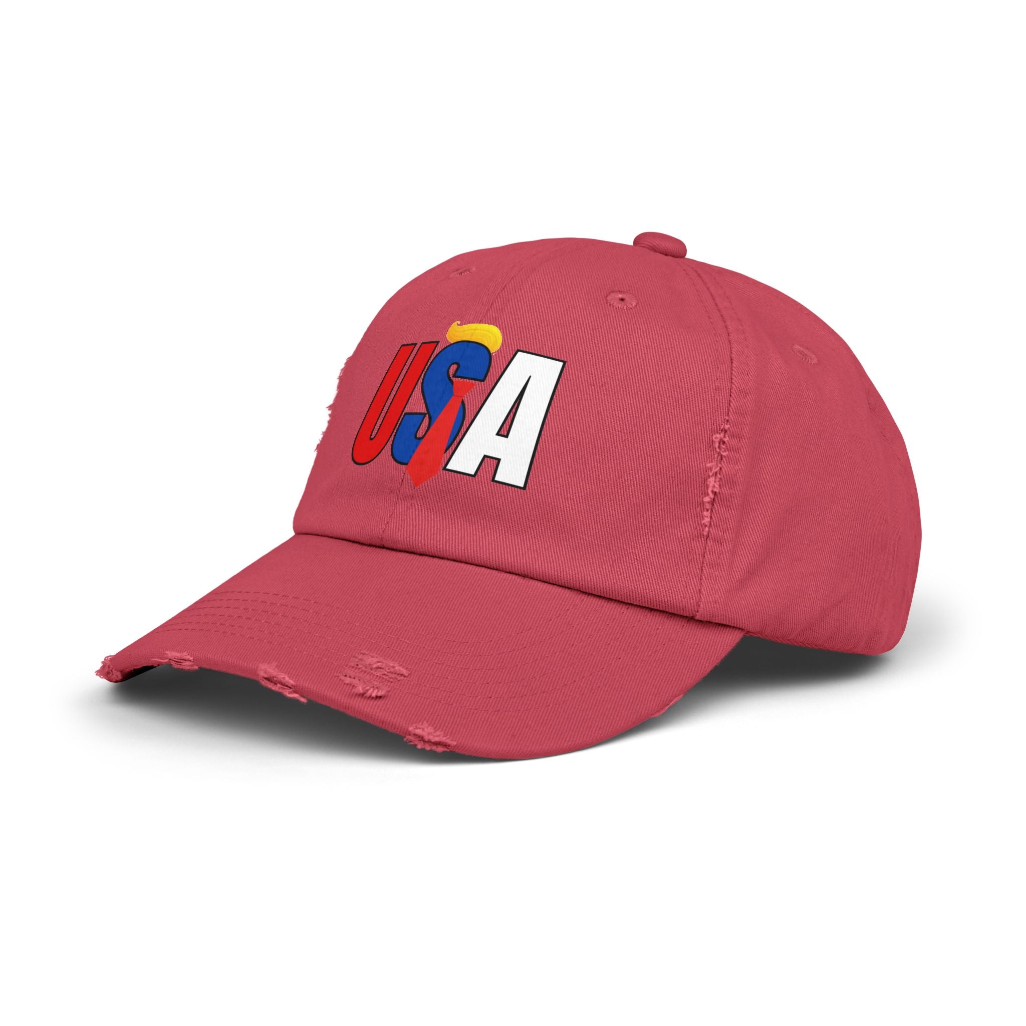 Unisex Trendy Distressed USA Cap