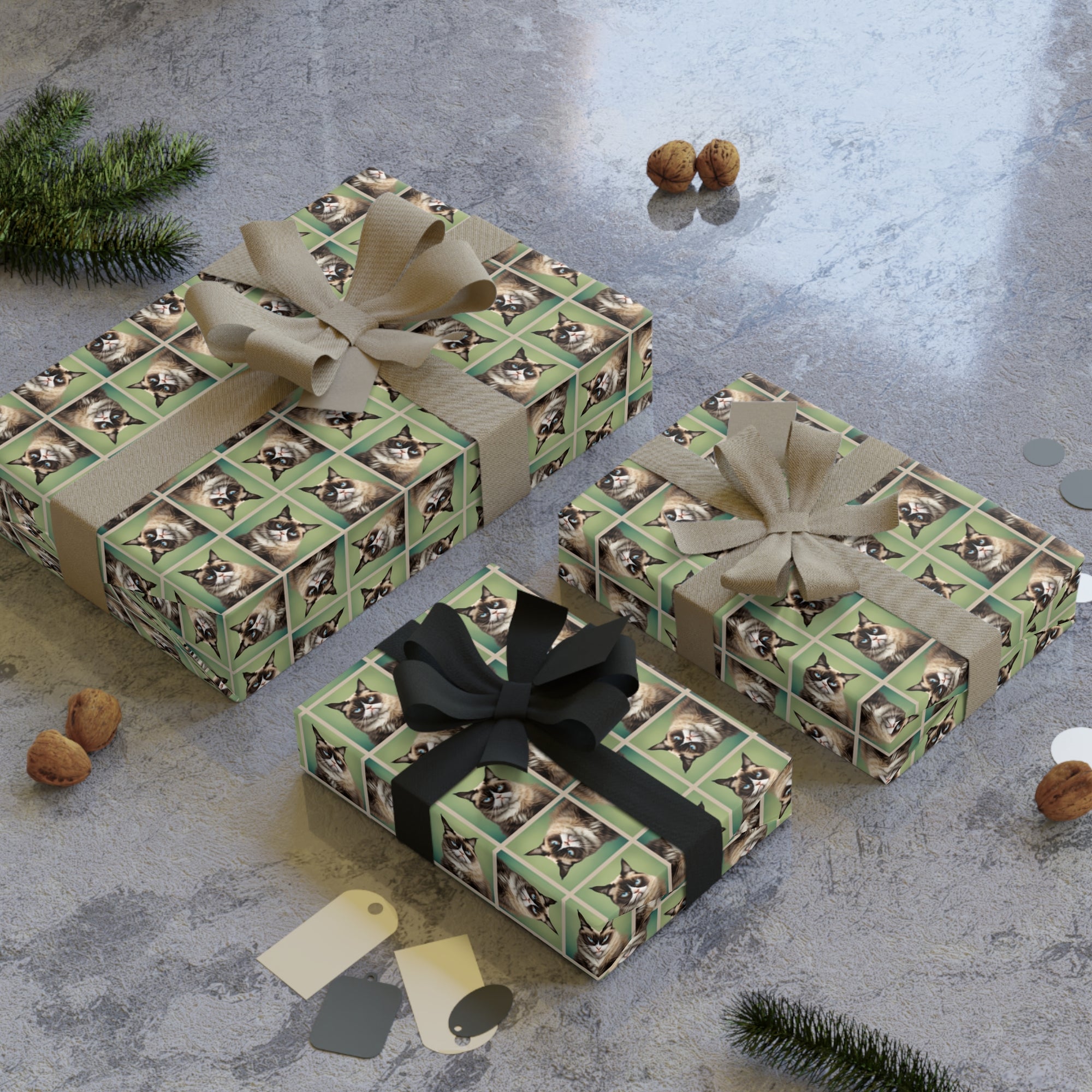 Whimsical Irritable Cat Gift Wrapping Paper Roll - Perfect for Animal Lovers