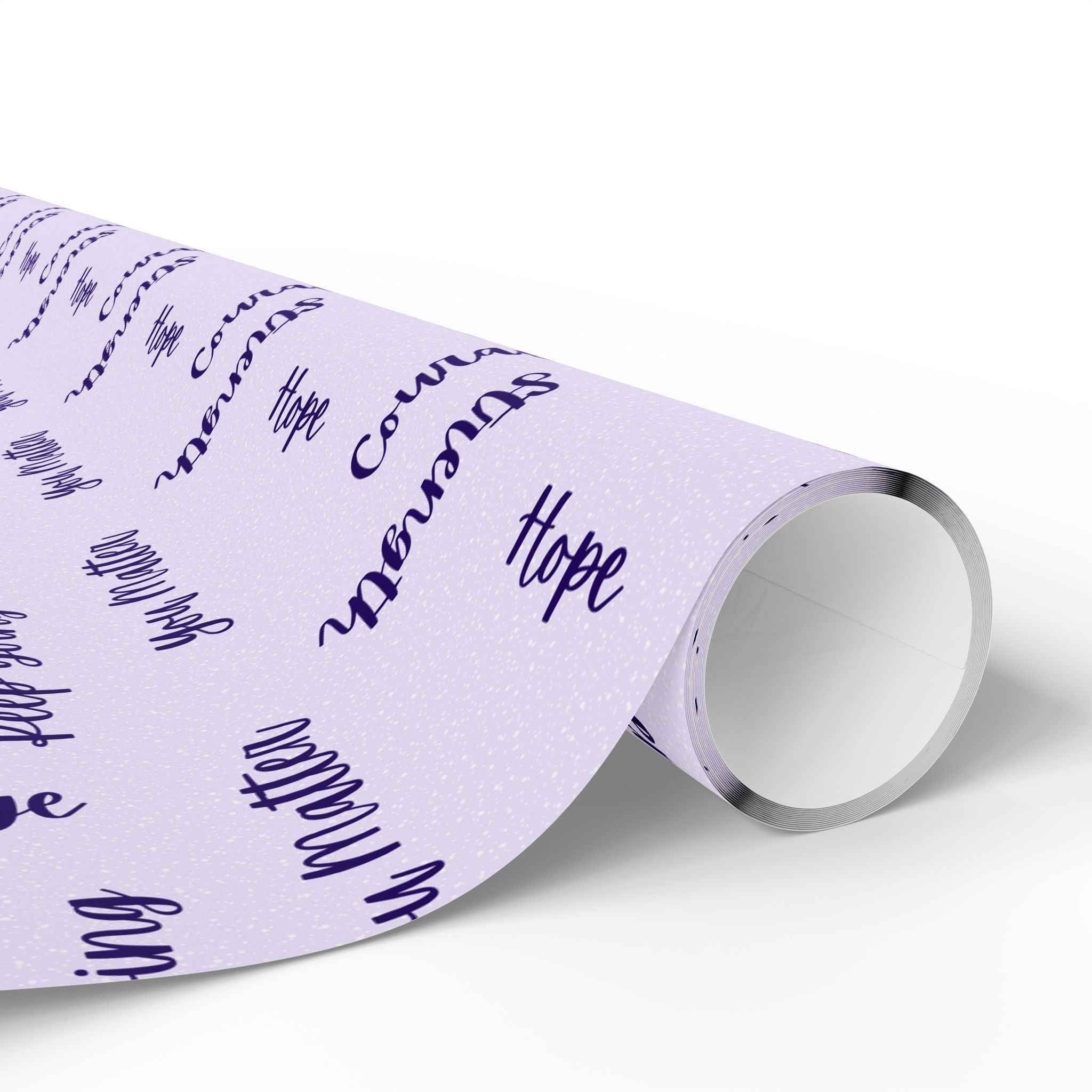 Inspirational Word Wrap – Light Purple Encouragement Gift Wrap