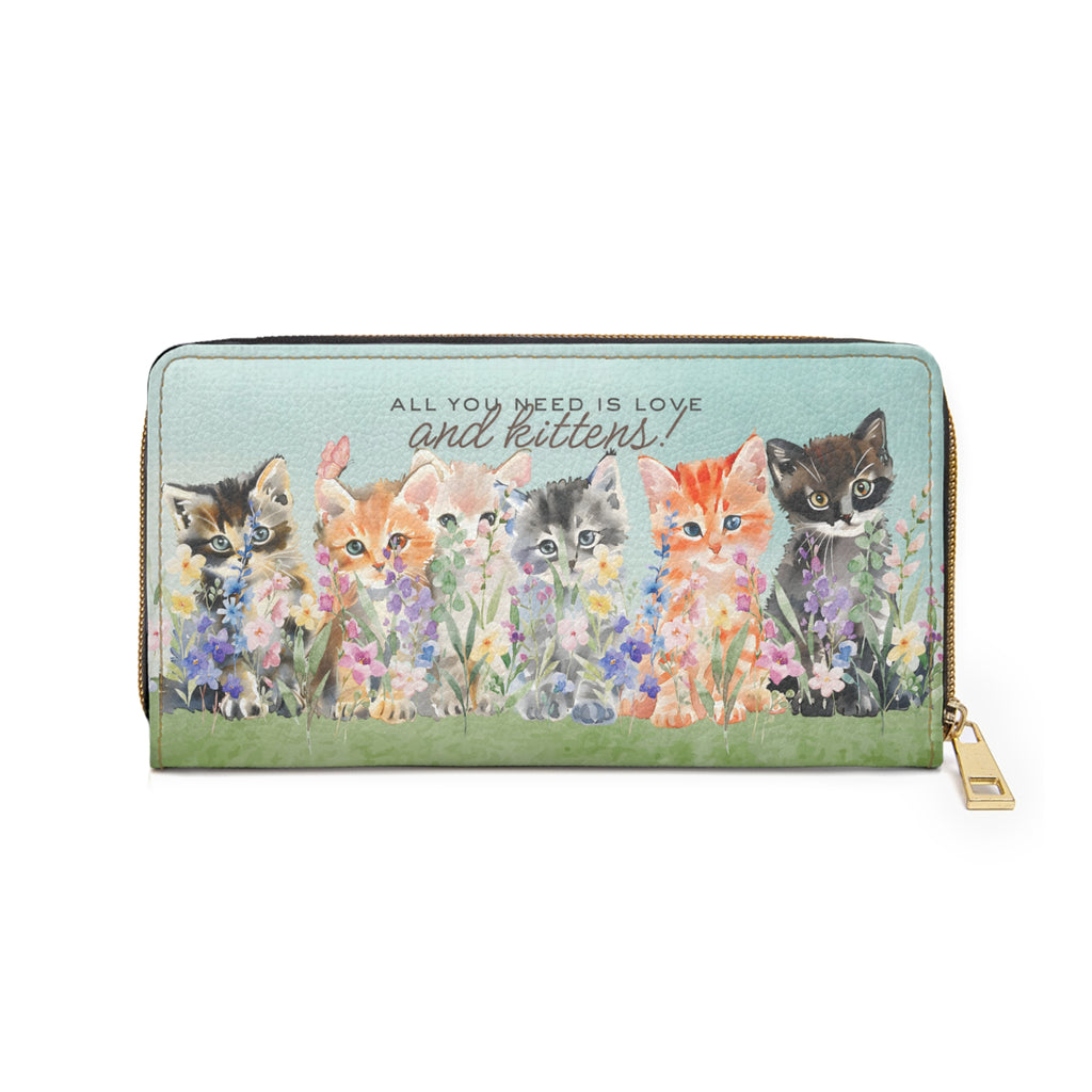 All You Need Is Love and Kittens Floral Wallet