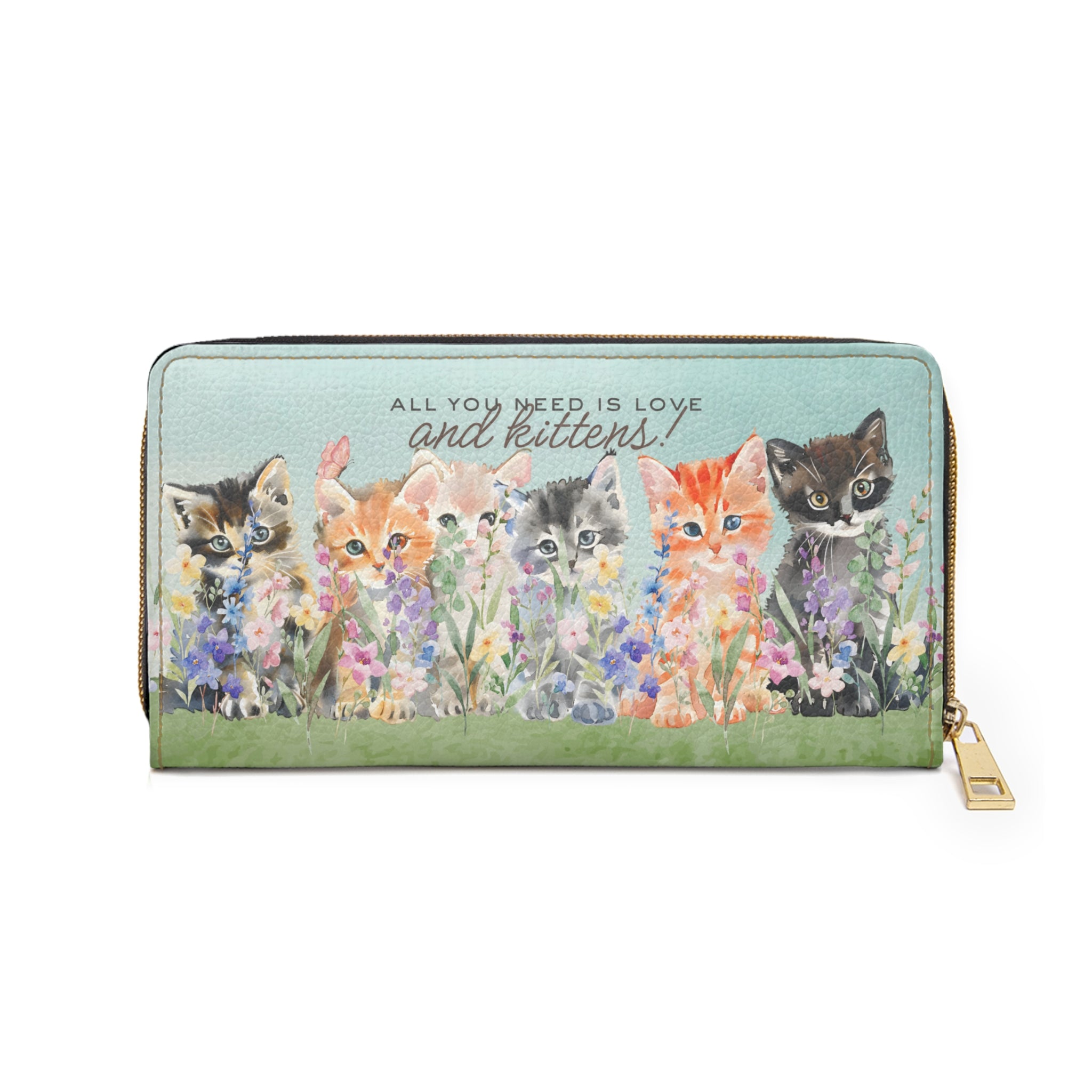 All You Need Is Love and Kittens Floral Wallet