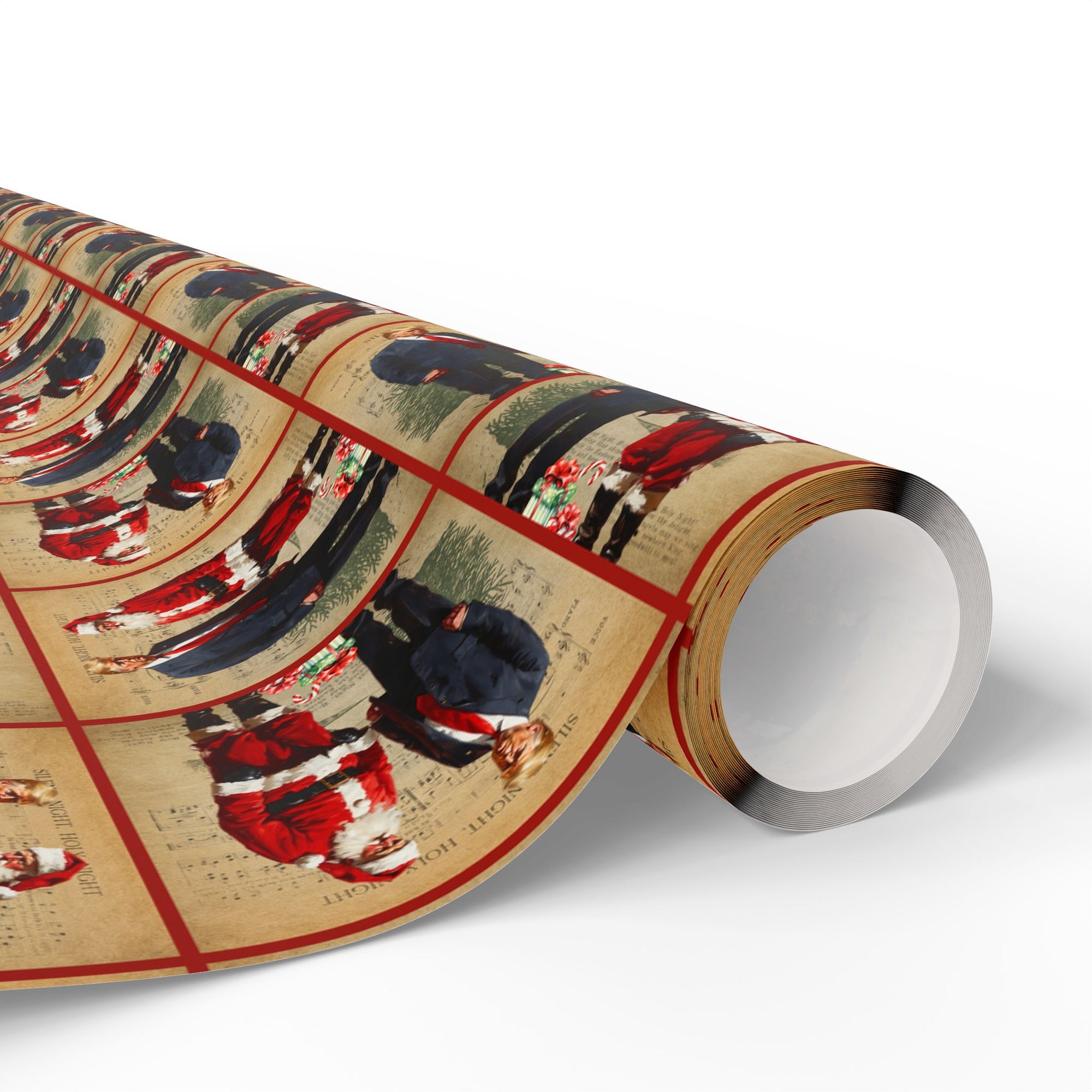 Vintage Trump & Santa Holiday Wrapping Paper