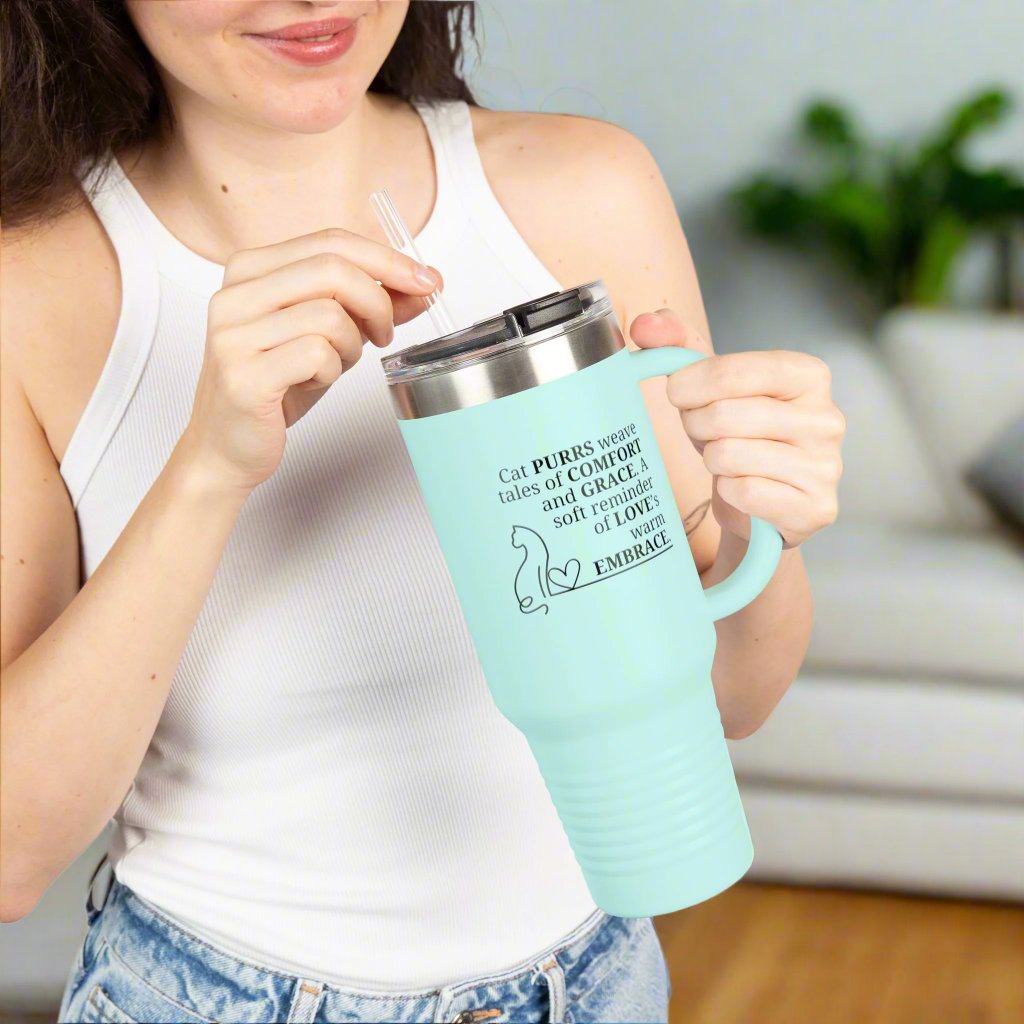 Cat Purrs Insulated Travel Mug, 40oz - EpiAl's Shop