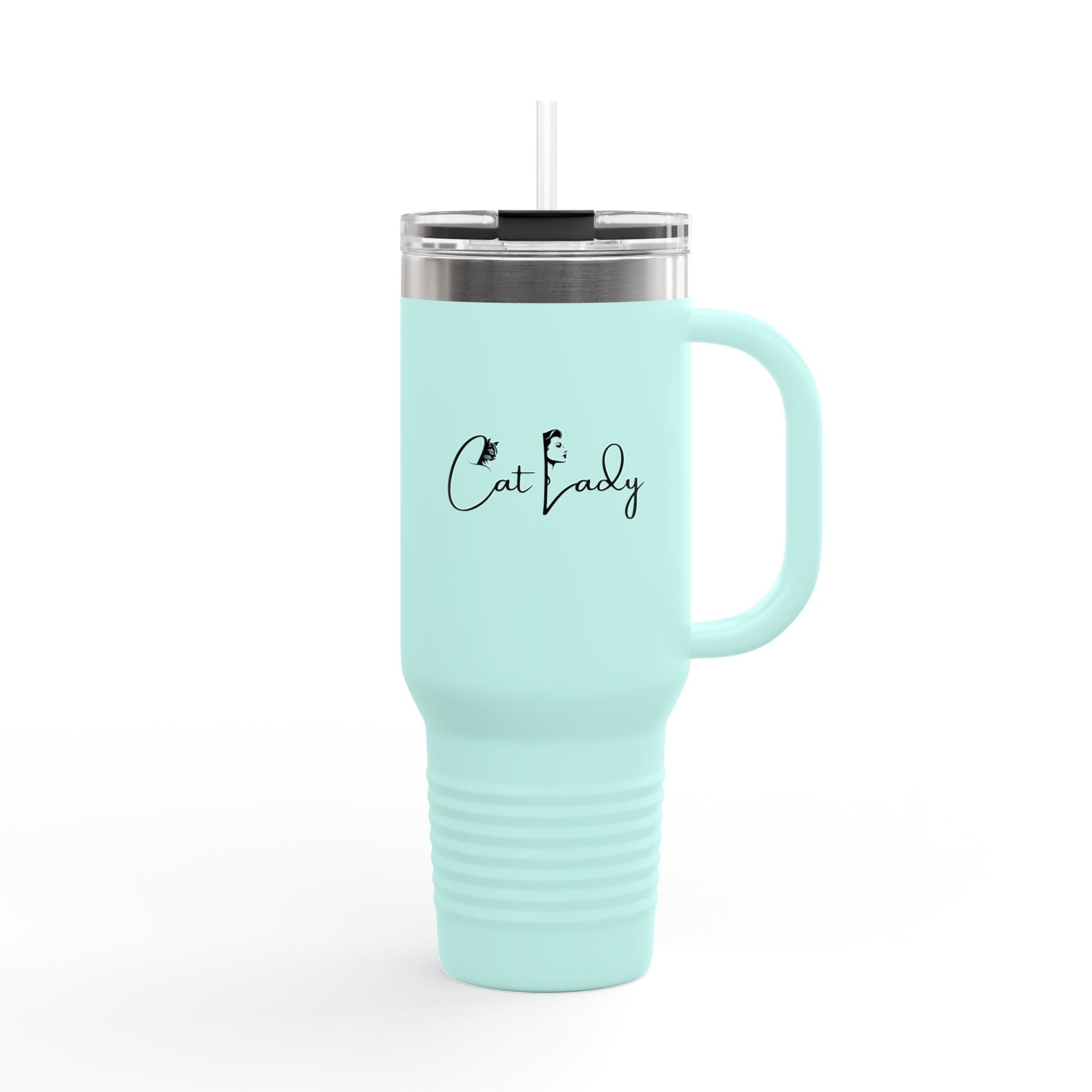 Cat Lady Insulated Travel Mug - 40oz Coffee Tumbler for Cat Lovers Printify
