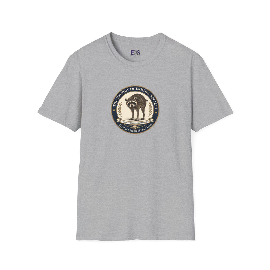 The Jimothy Friendship Society T-Shirt | Raccoon Membership Seal Tee