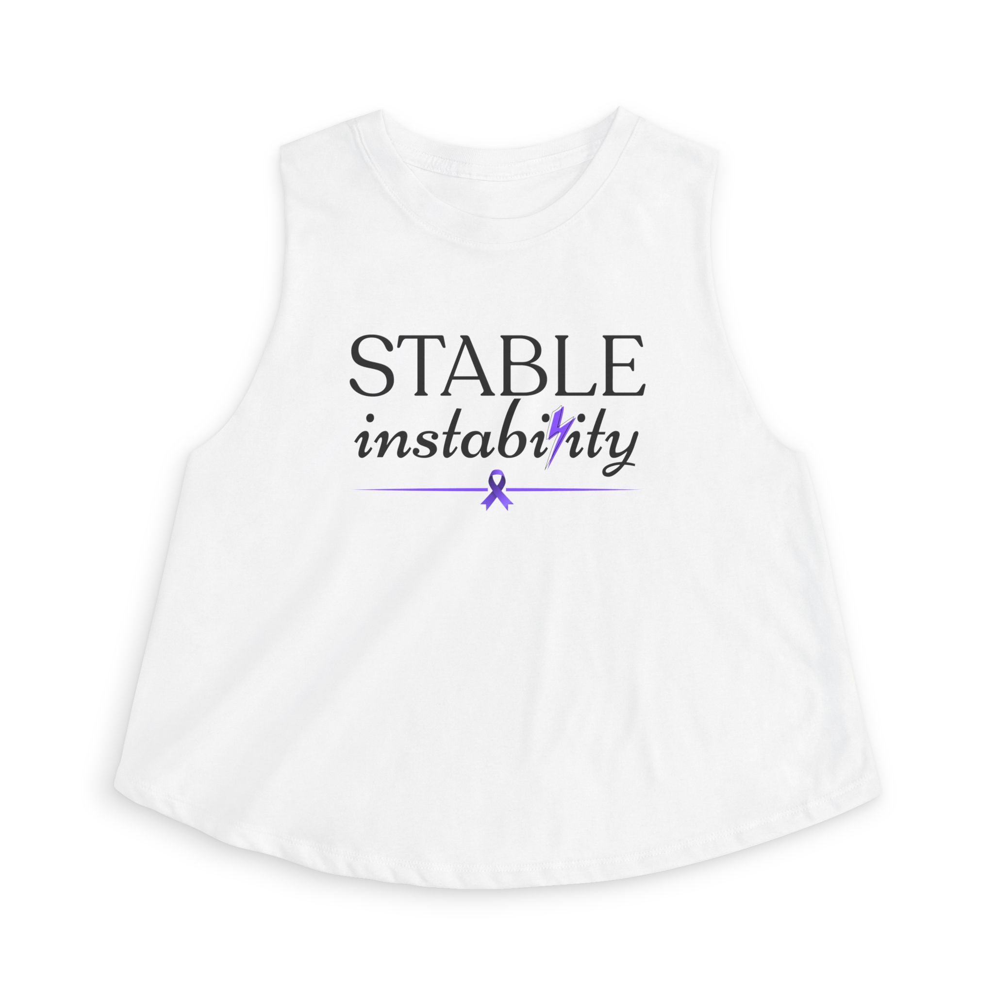 Stable Instability Epilepsy Awareness Crop Tank – Purple Ribbon Minimalist Crop Top