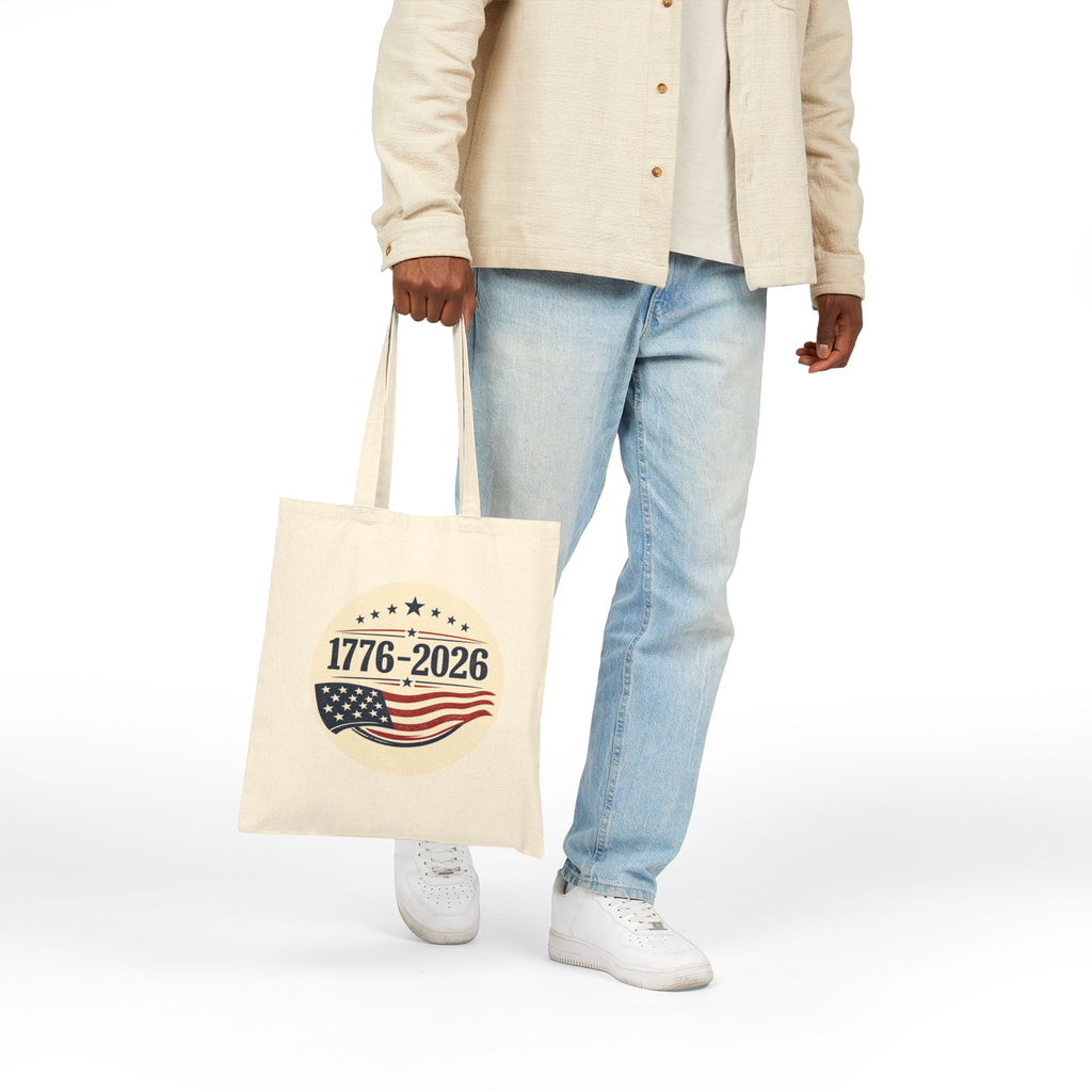 1776–2026 Patriotic Canvas Tote Bag | Vintage Americana USA Carryall