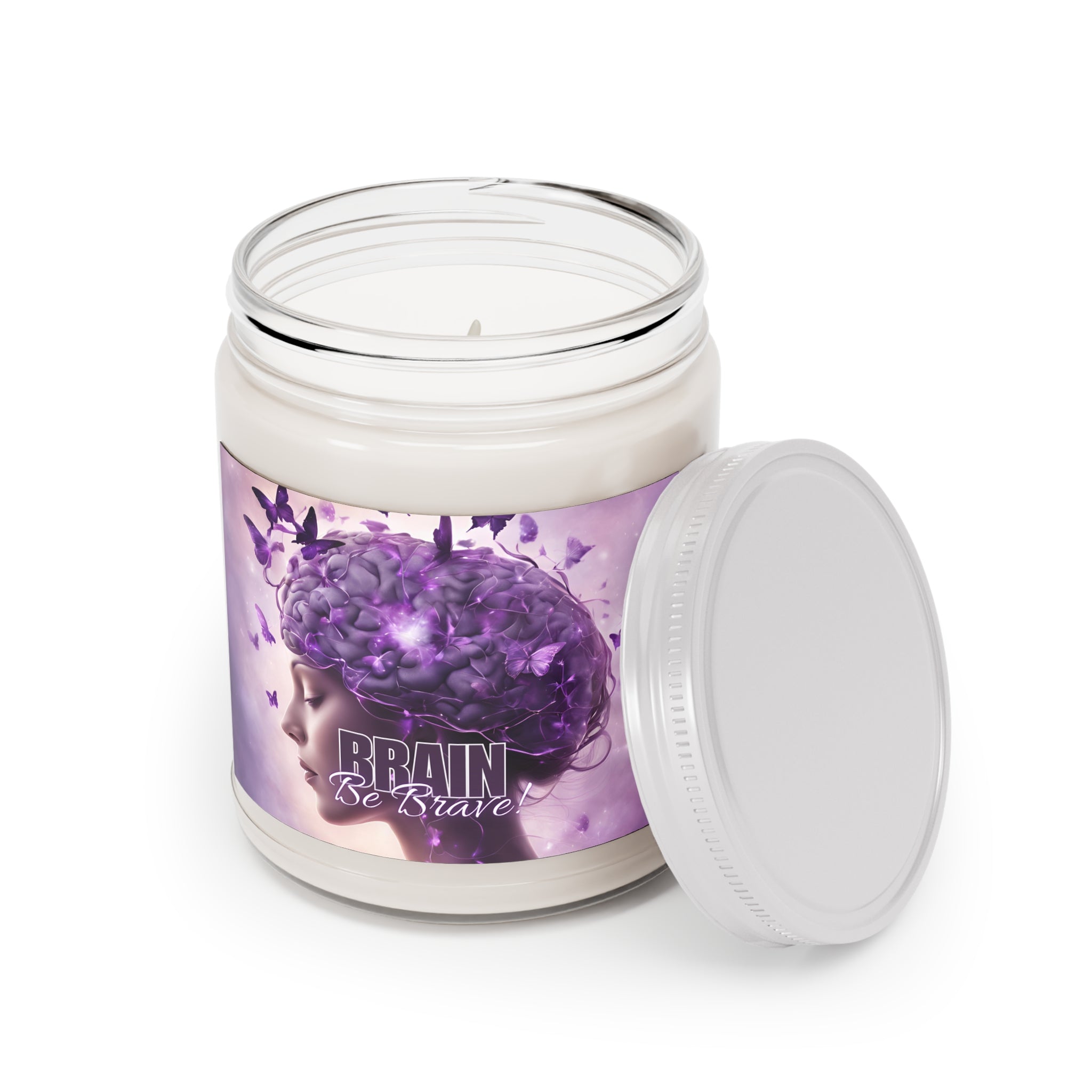 Photo depicting the ​Purple Brain Be Brave Scented Candles, 9oz from EpiAl's Shop.
