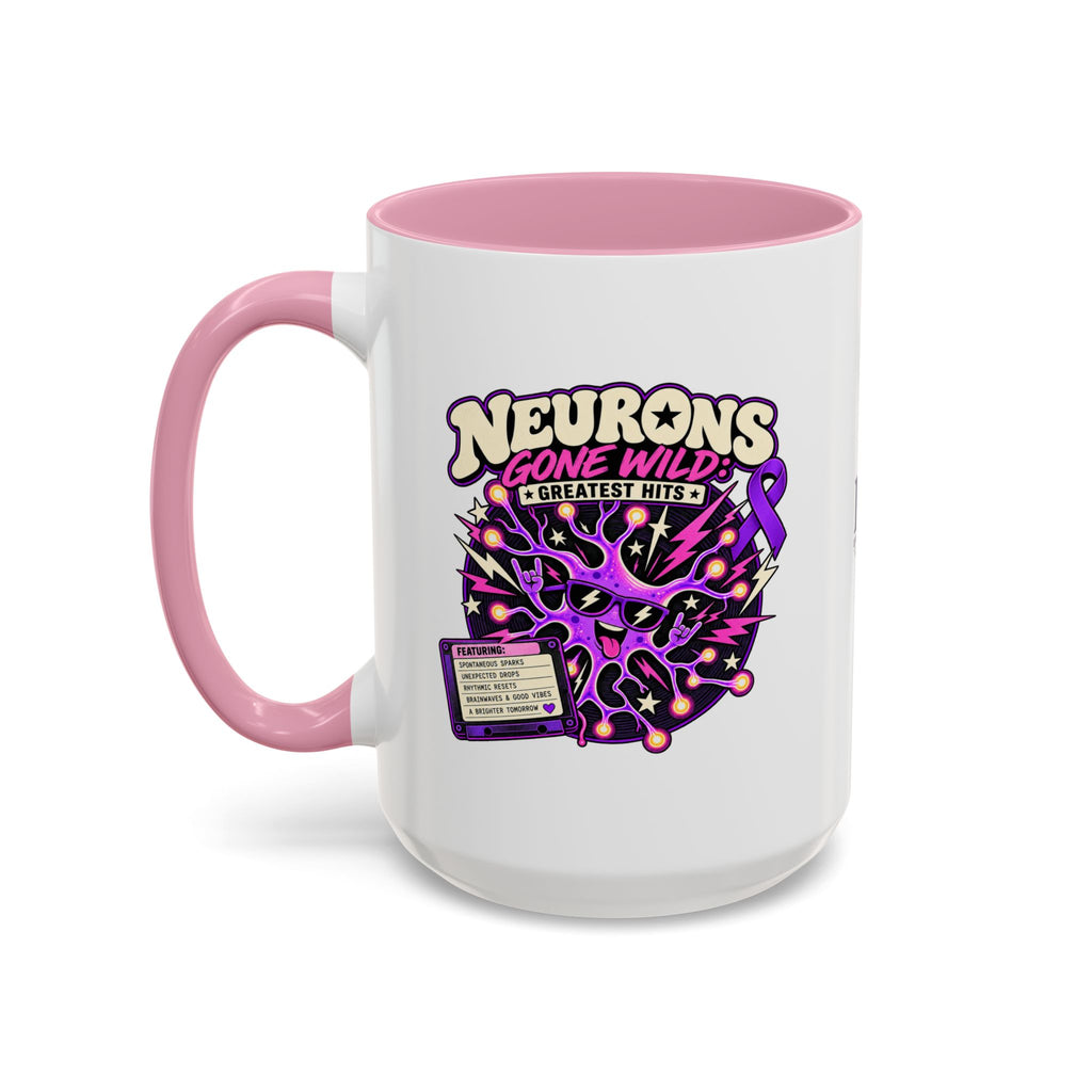 Neurons Gone Wild: Greatest Hits Epilepsy Awareness Accent Coffee Mug (11oz/15oz)