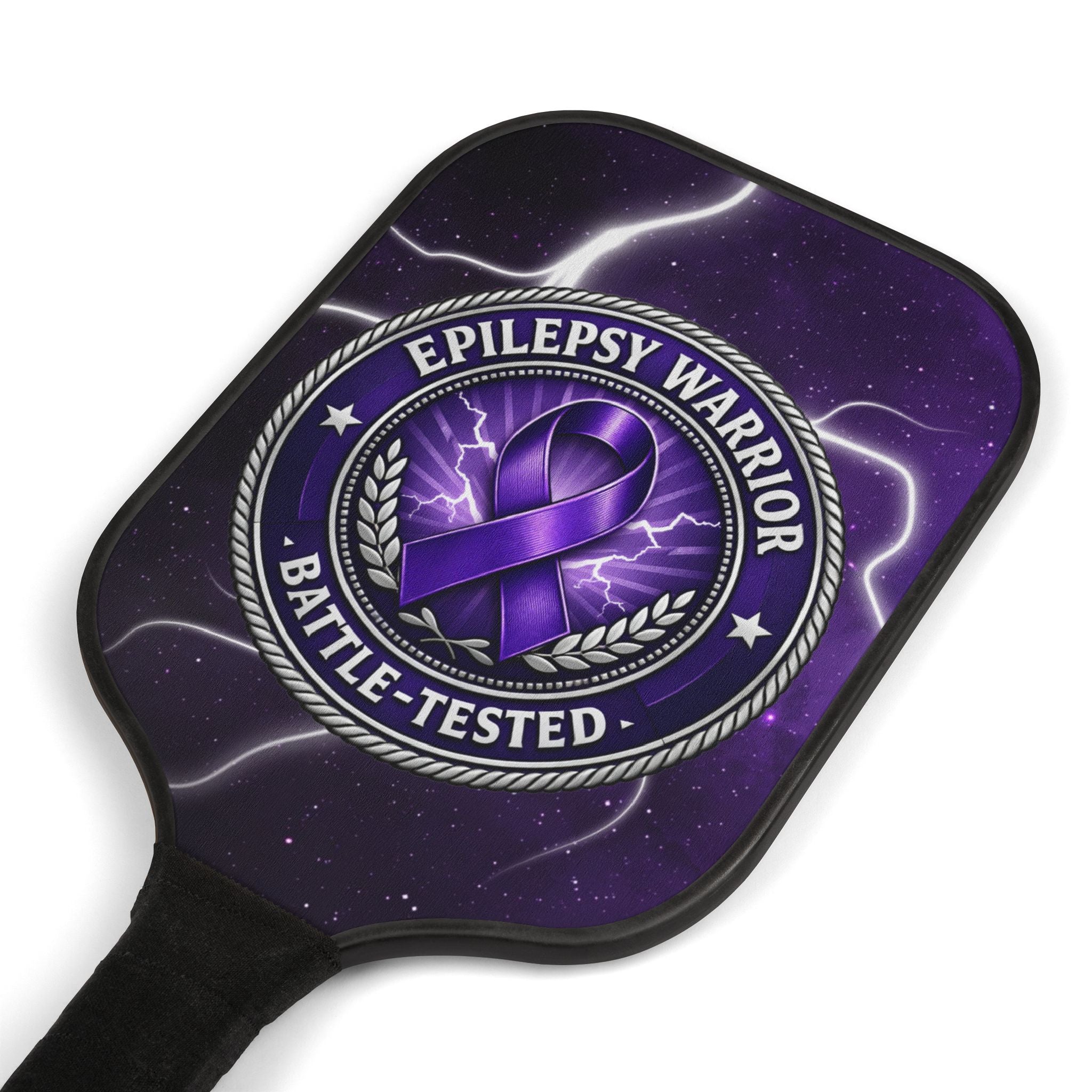 Epilepsy Warrior Battle-Tested Paddleball Set – Purple Ribbon Awareness Game