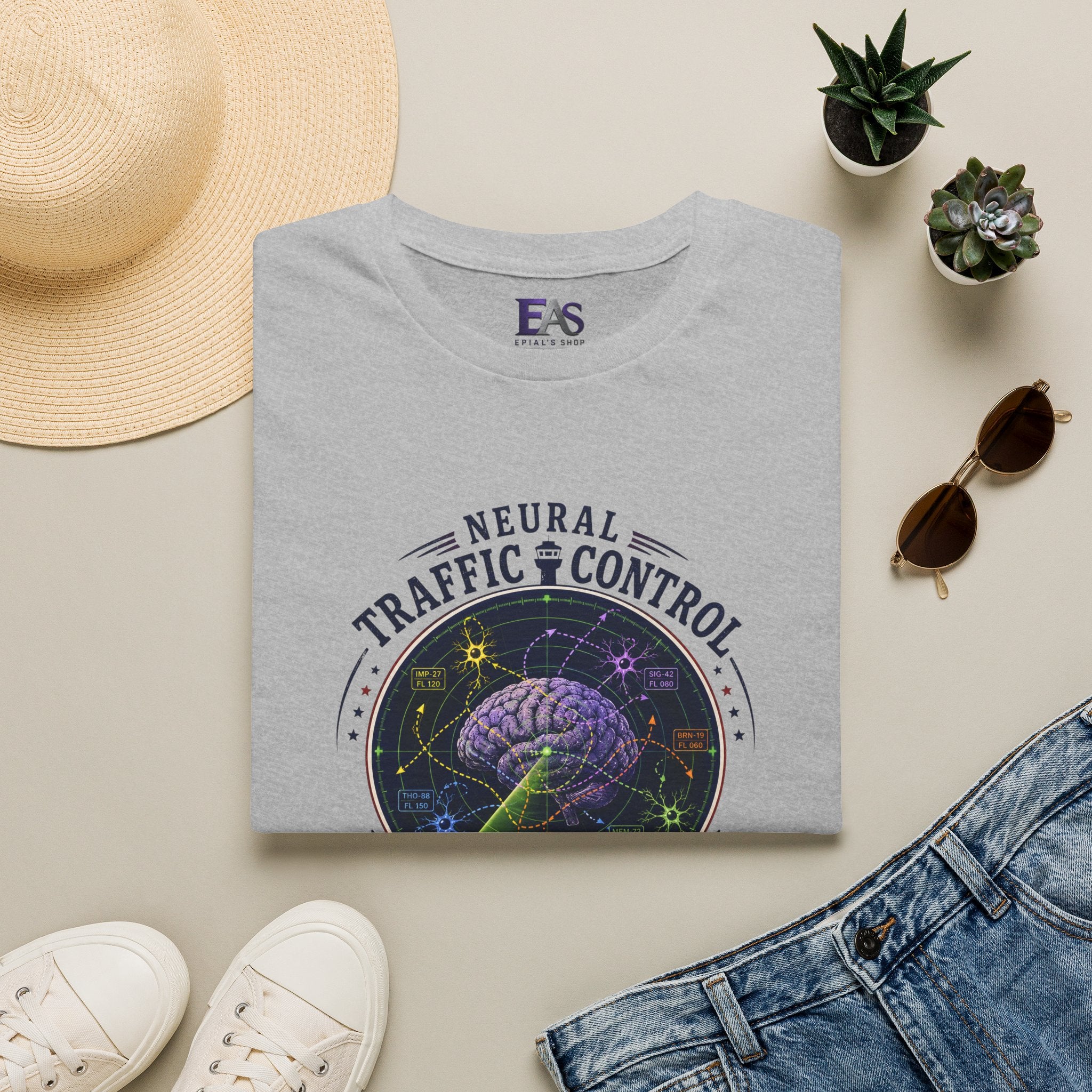 Neural Traffic Control T-Shirt | Brain Radar Graphic Tee