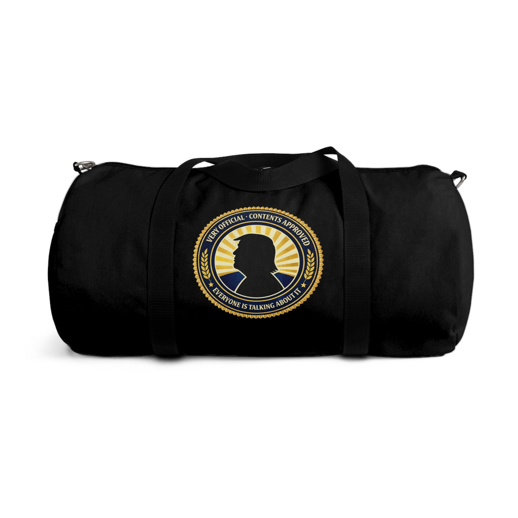 Very Official Contents Approved Duffel Bag | Political Parody Travel Bag