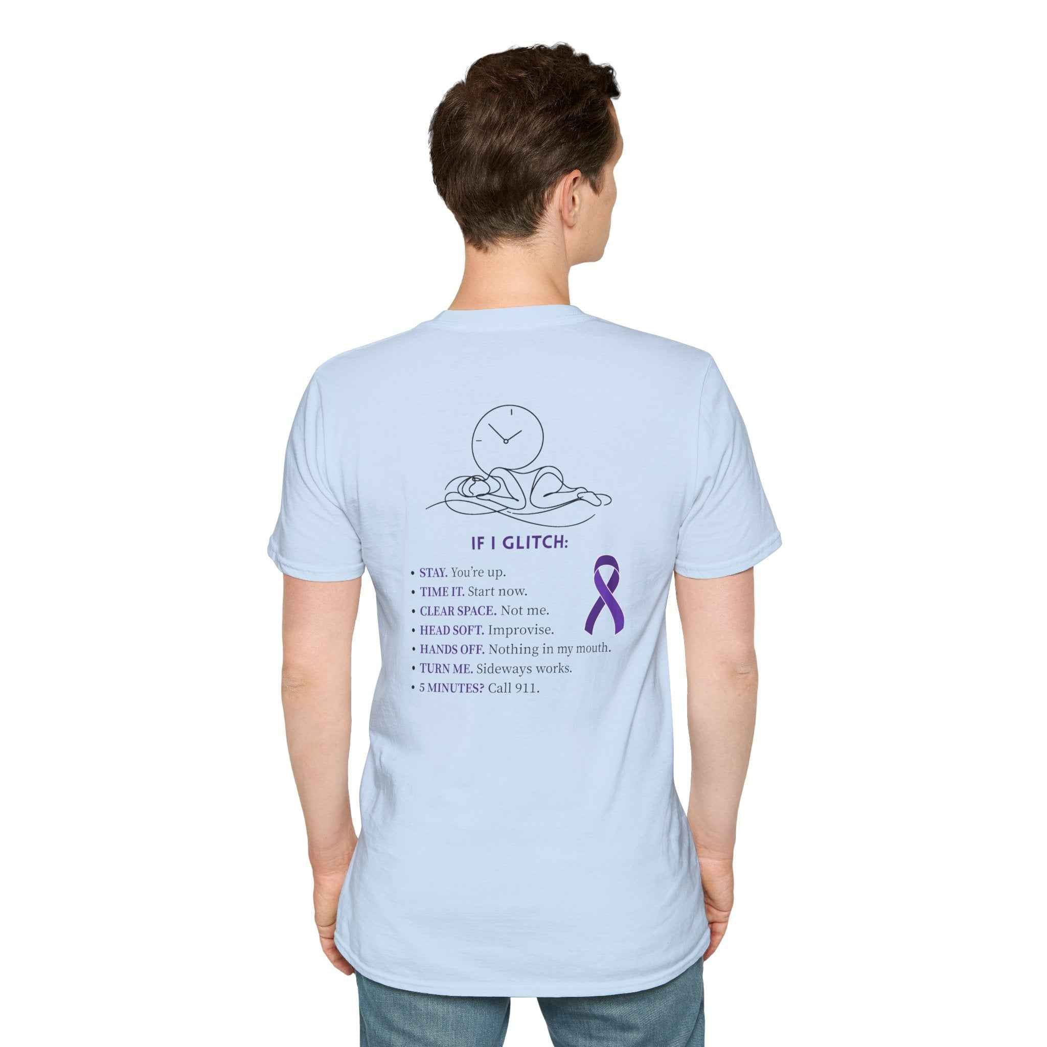 Glitch Happens Tee – Minimalist Seizure First Aid Shirt | Epilepsy Awareness | Neurostrong Apparel