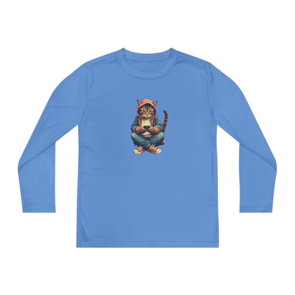 Popular Cat Lover's Youth Long Sleeve Tee, Cute Cat Apparel