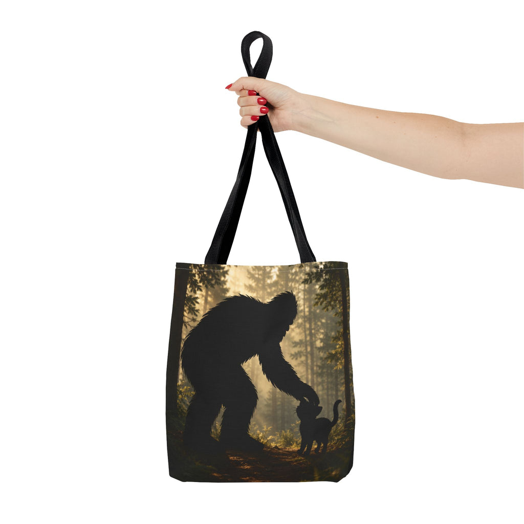 The Cat Saw It, Too Bigfoot & Cat Tote Bag
