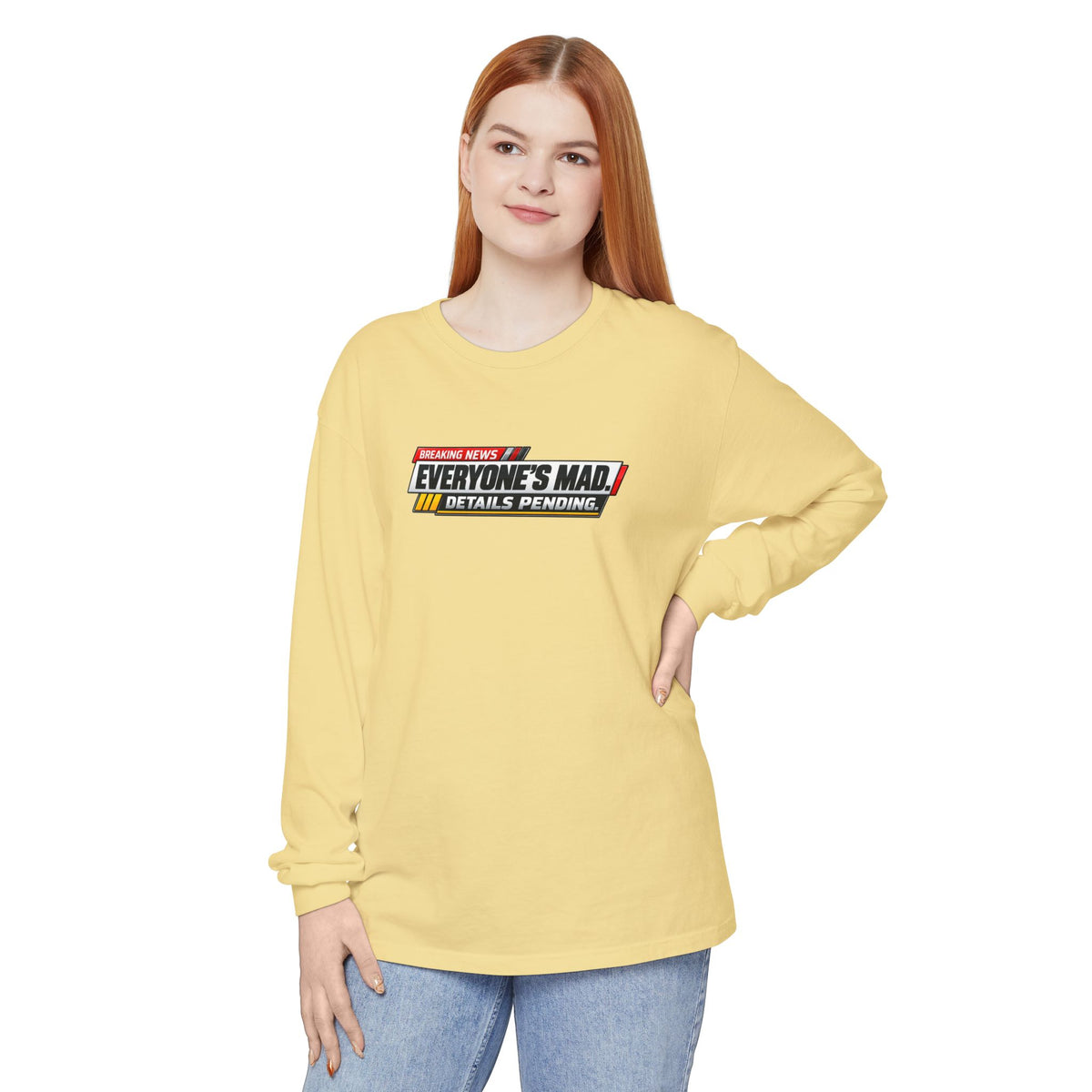 Everyone’s Mad Details Pending Long Sleeve Shirt | Breaking News Internet Humor Tee