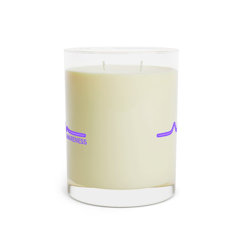 Epilepsy Awareness EEG Wave Soy Candle – Purple Ribbon Support Gift