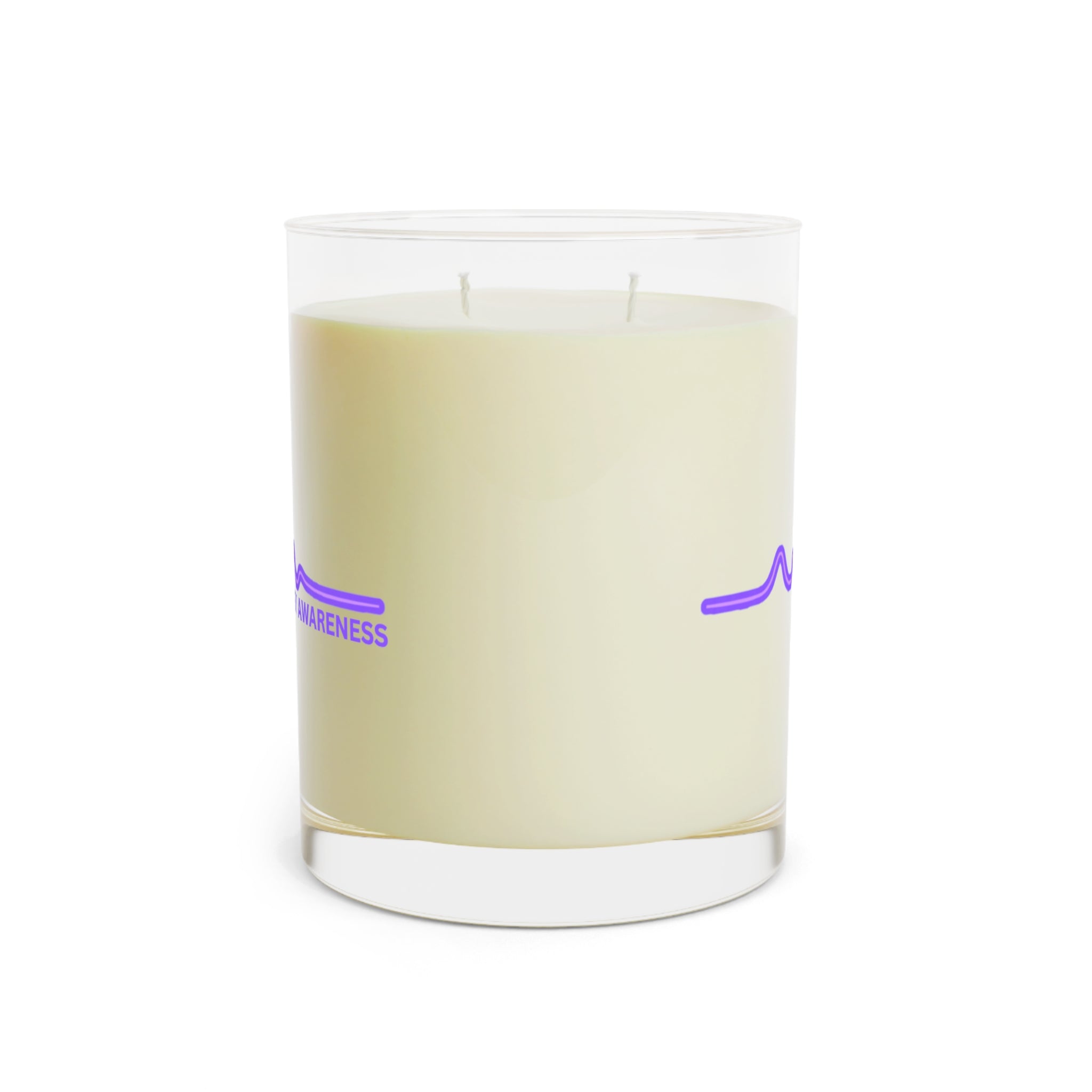 Epilepsy Awareness EEG Wave Soy Candle – Purple Ribbon Support Gift