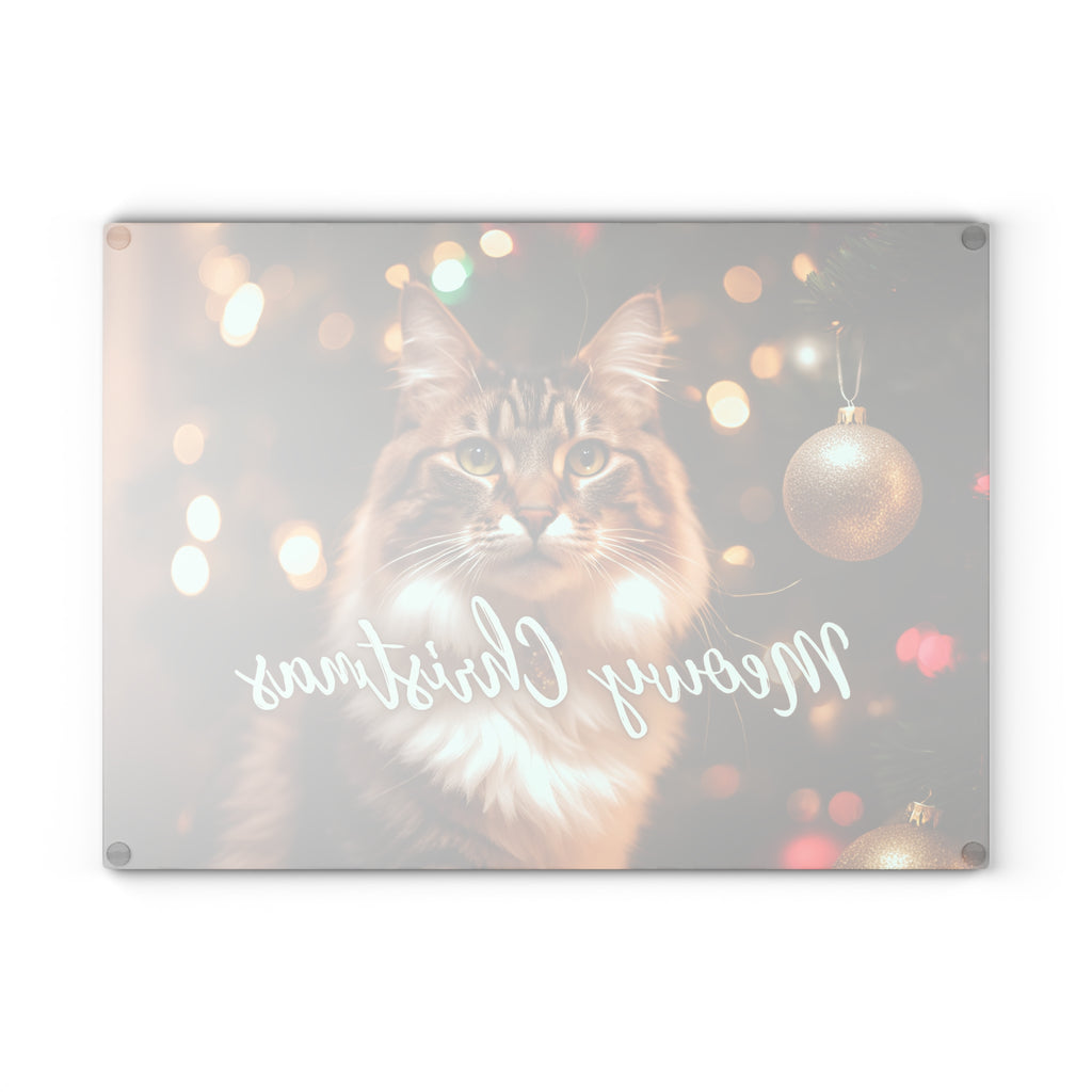 Merry Christmas Glass Cutting Board
