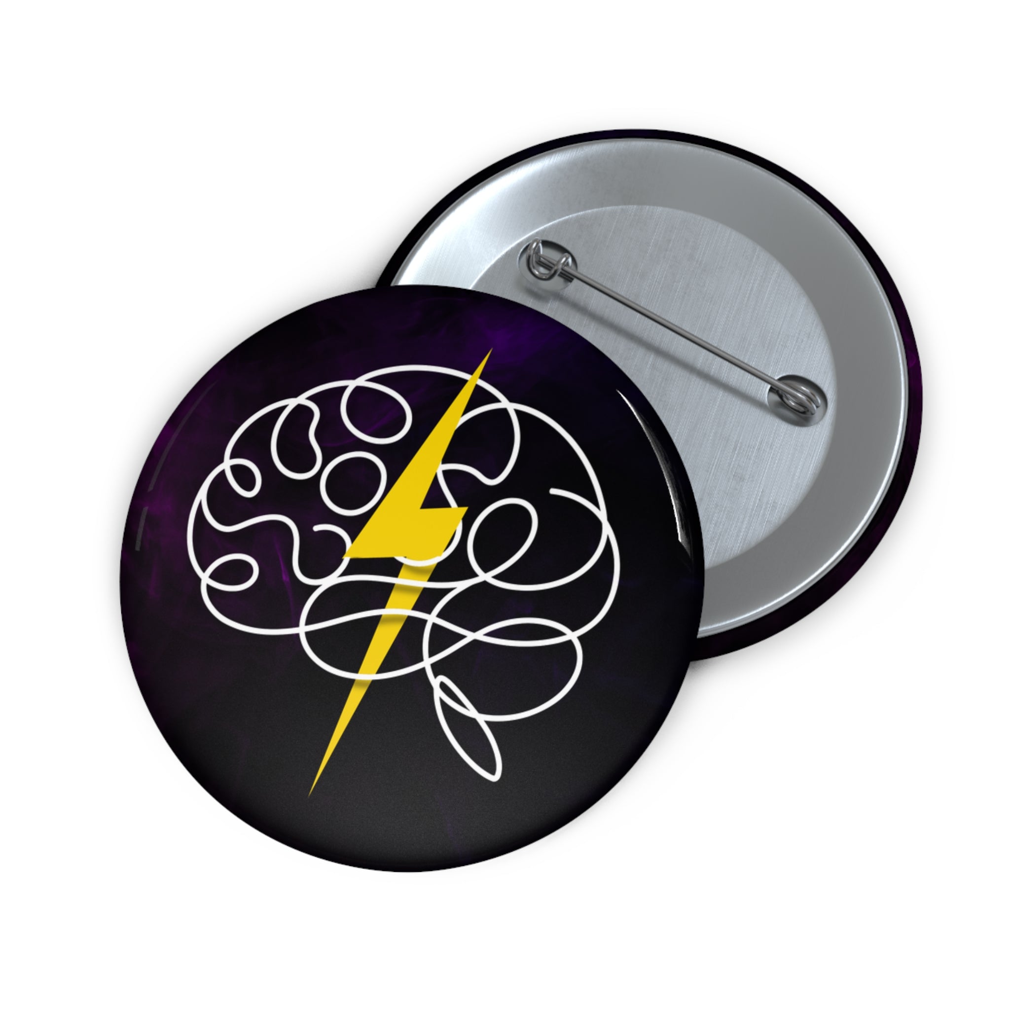 Electric Mind Epilepsy Awareness Pin Button
