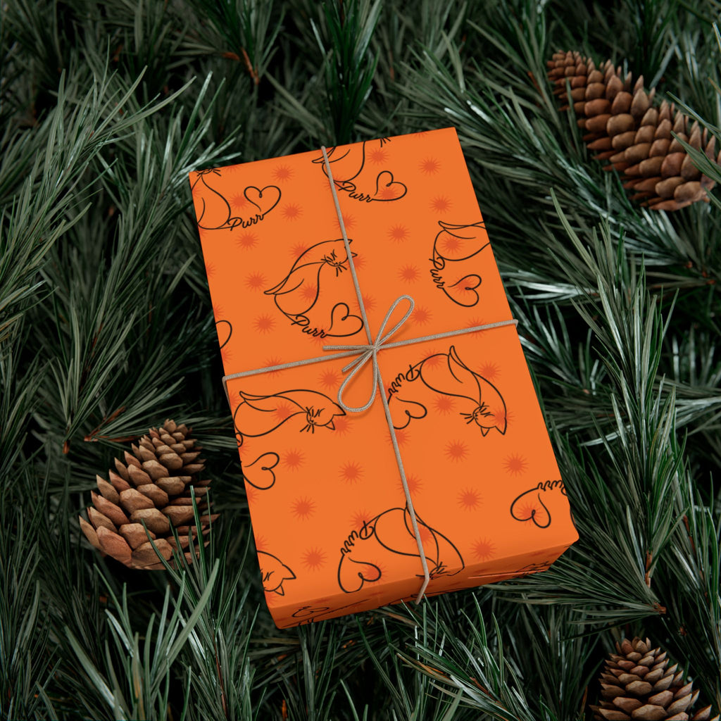 Purr Pattern All-Occasion Gift Wrap – Cat Line Art Wrapping Paper