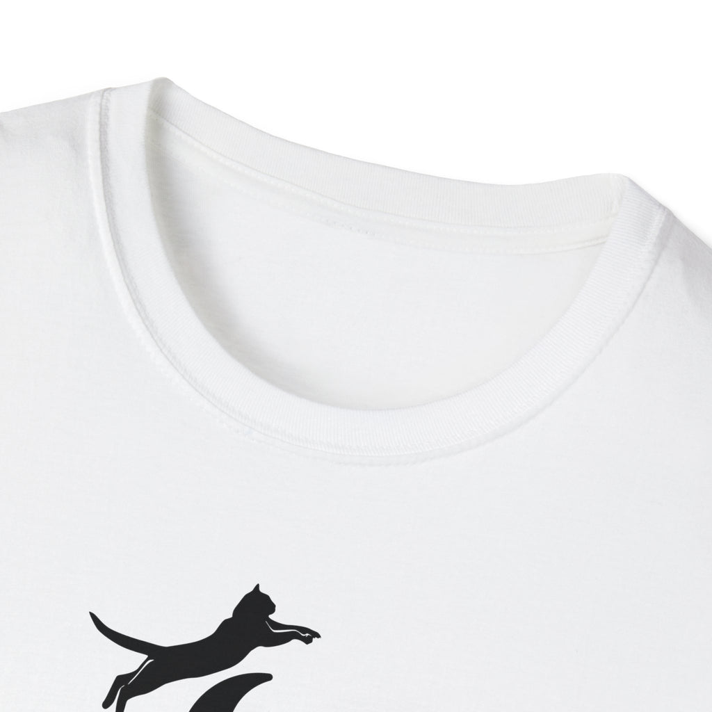 Cat Jumped Over the Moon Unisex Softstyle T - Shirt - T - Shirt - Epileptic Al’s Shop