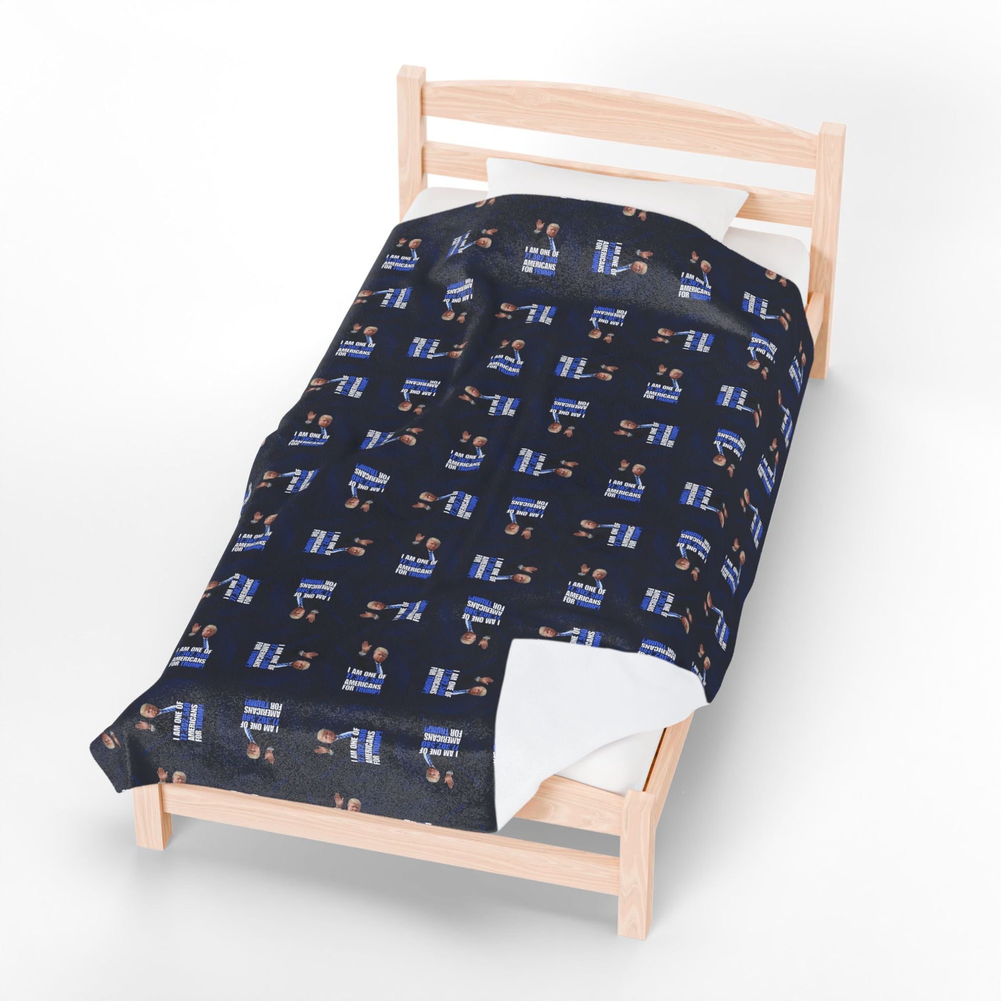 Cozy Velveteen Plush Blanket – Americans for Trump Design Printify