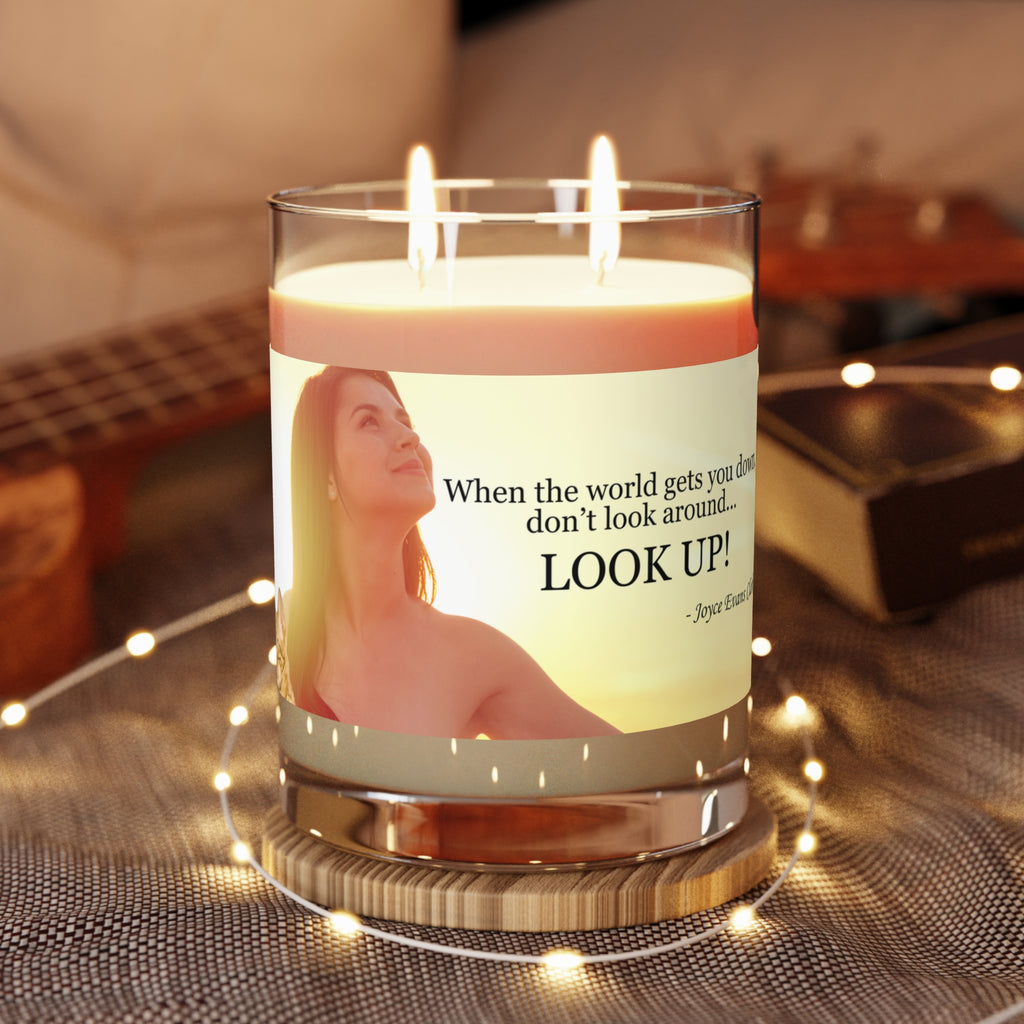 Photo depicting the ​Don't Look Around - Look Up Scented Candle - Full Glass, 11oz from EpiAl's Shop.