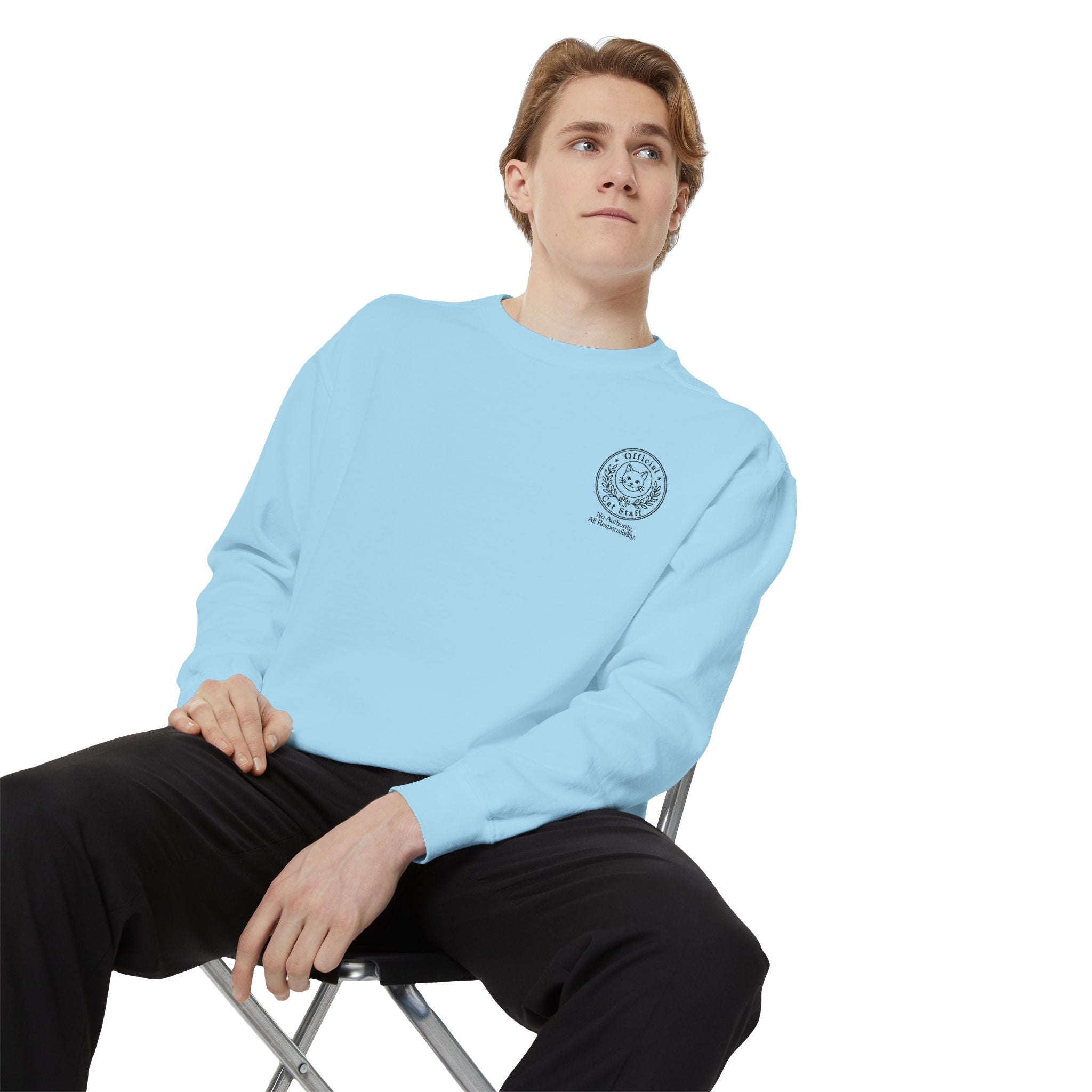 Official Cat Staff Embroidered Relaxed-Fit Sweatshirt